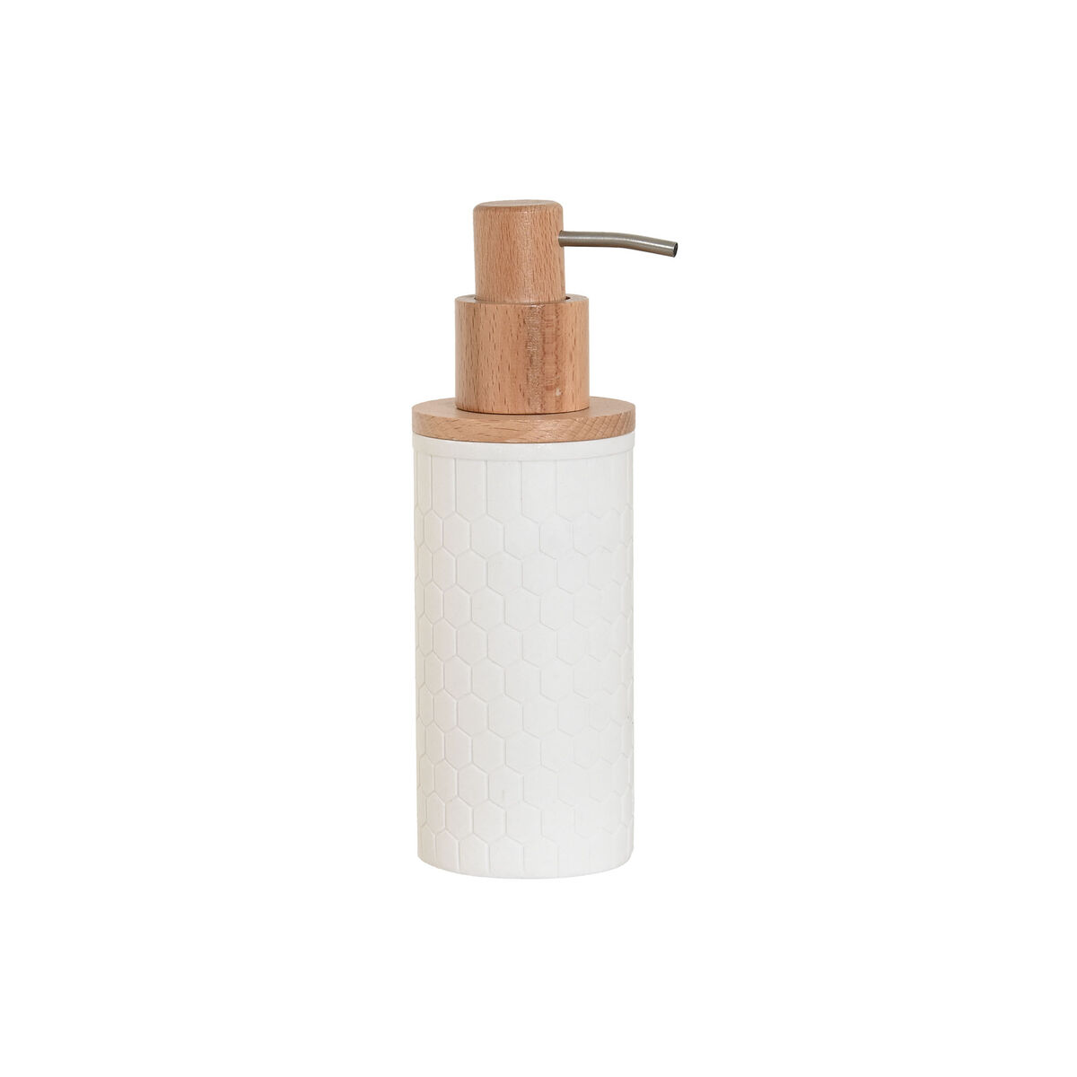 Tvåldispenser Home ESPRIT Vit Naturell Harts Bambu 8 x 7 x 21 cm
