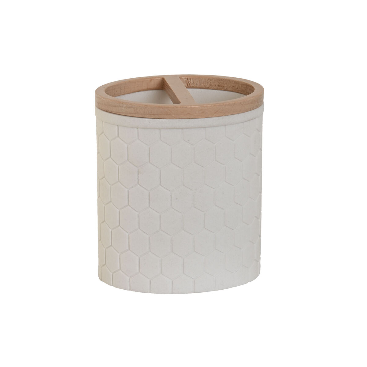 Glas Home ESPRIT Vit Naturell Harts Bambu 9,5 x 7 x 11 cm