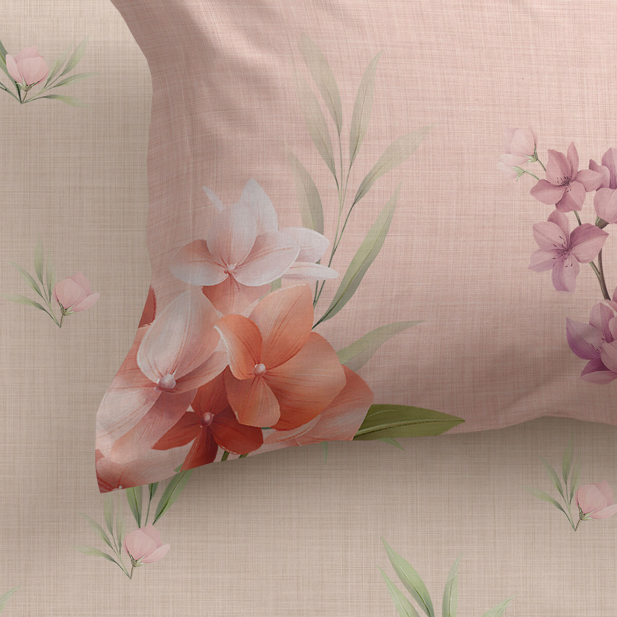 Underlakan HappyFriday Summer floral Multicolour 180 x 200 x 32 cm - 6
