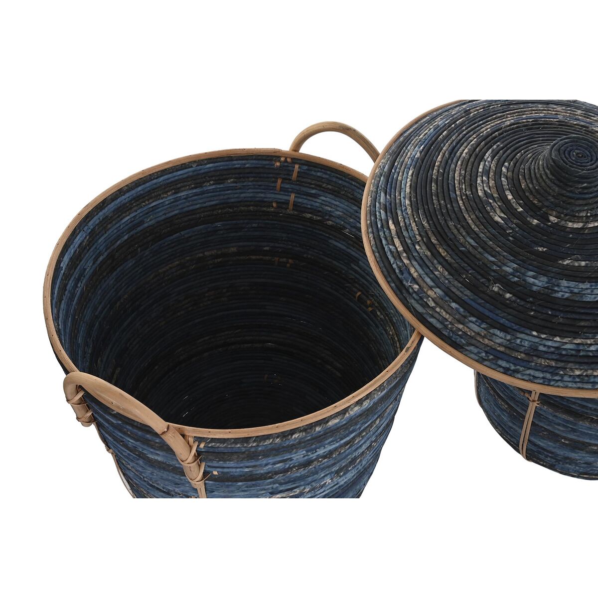 Korg - set DKD Home Decor Blå Svart (3 Delar) - 6