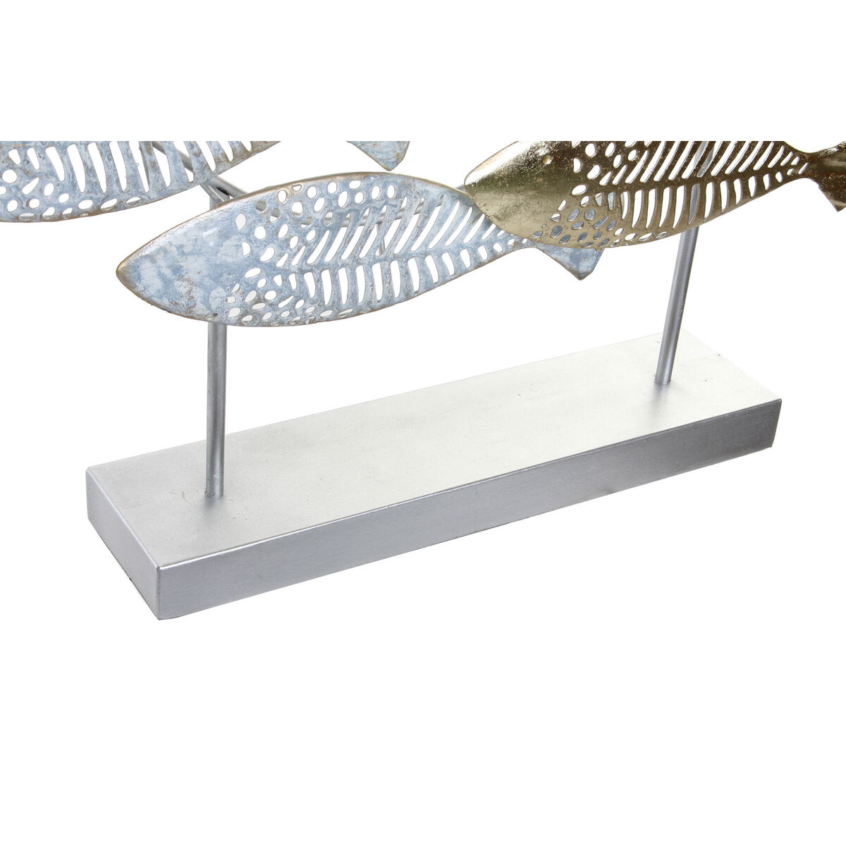 Prydnadsfigur DKD Home Decor 65,4 x 9 x 39,5 cm Silvrig Blå Gyllene Spiraler Medelhavs (2 antal) - 5