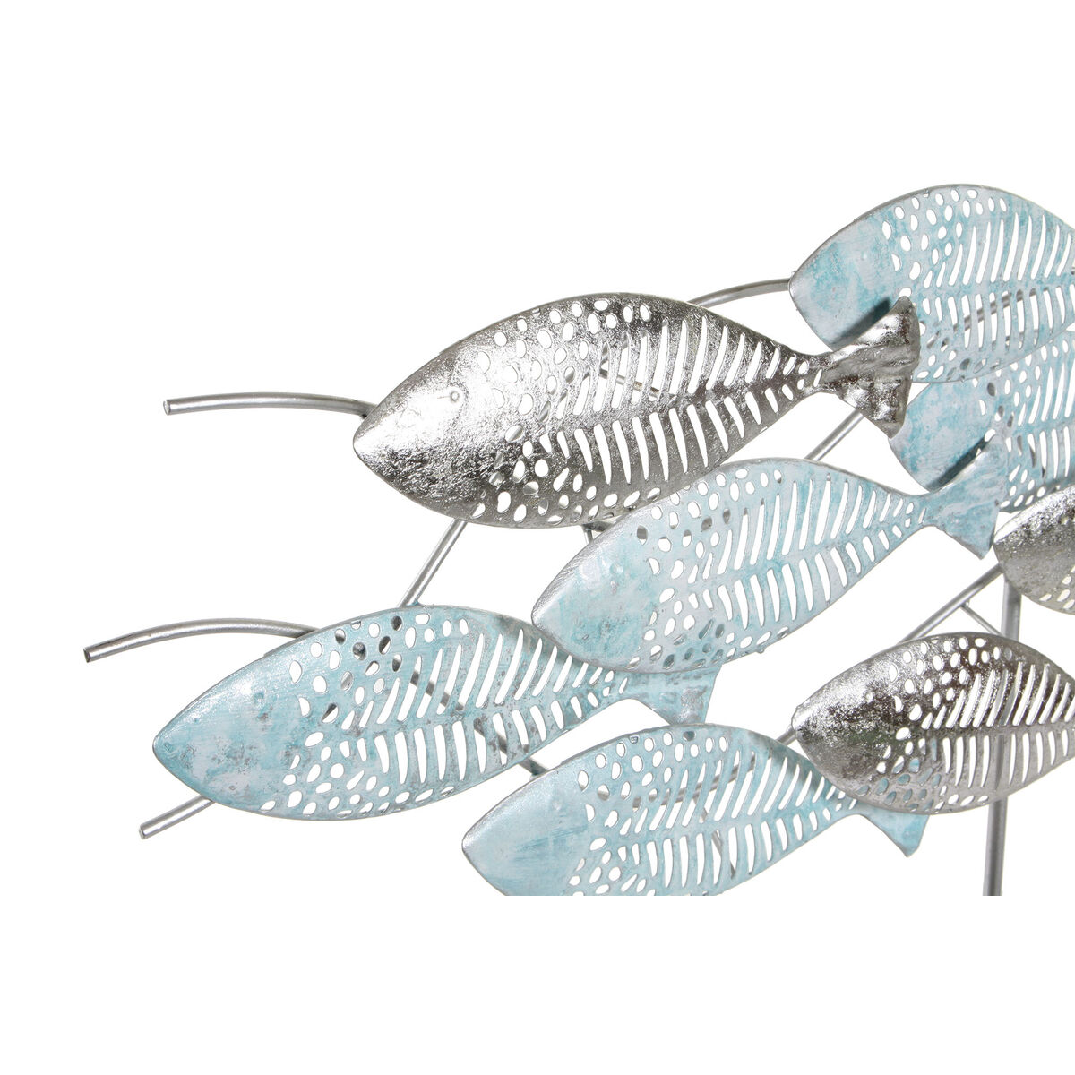 Prydnadsfigur DKD Home Decor 65,4 x 9 x 39,5 cm Silvrig Blå Gyllene Spiraler Medelhavs (2 antal) - 6