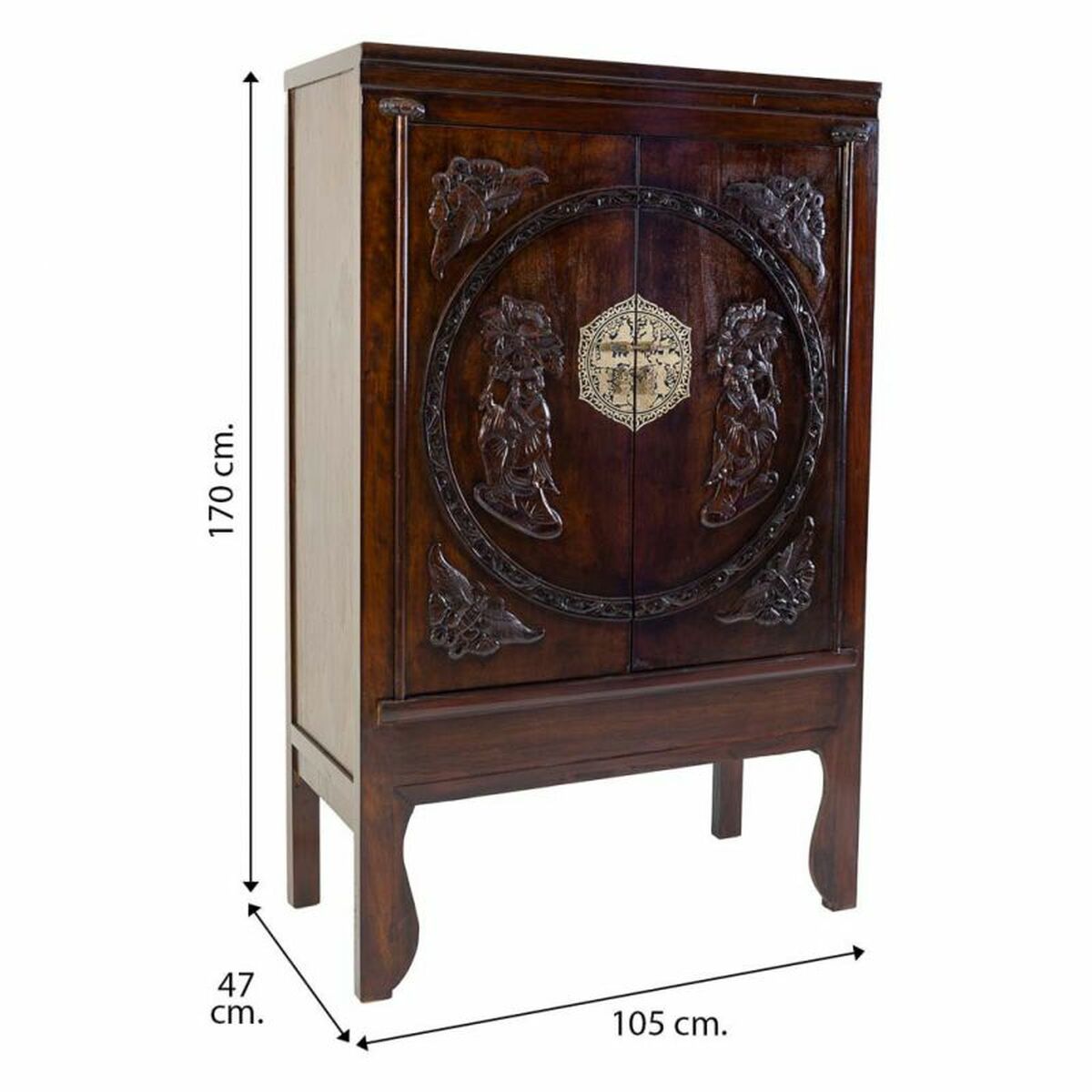 Skåp Alexandra House Living Brun MDF Almträ 47 x 170 x 105 cm - 6