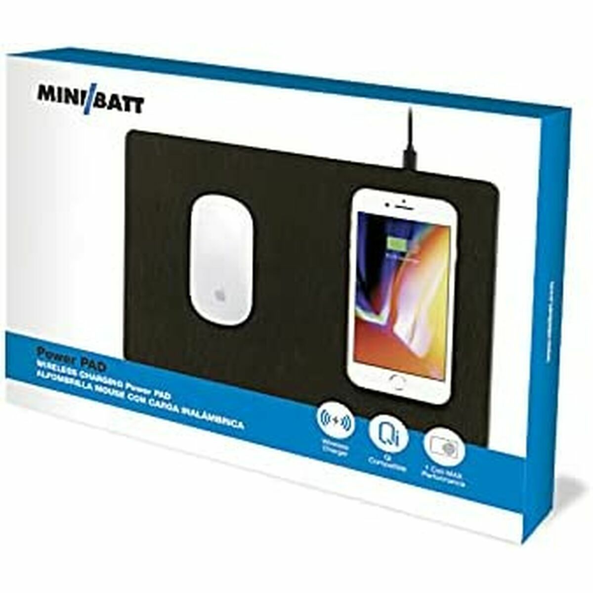 Liten matta med trådlös laddare Qi MiniBatt MB-PAD Svart - 3