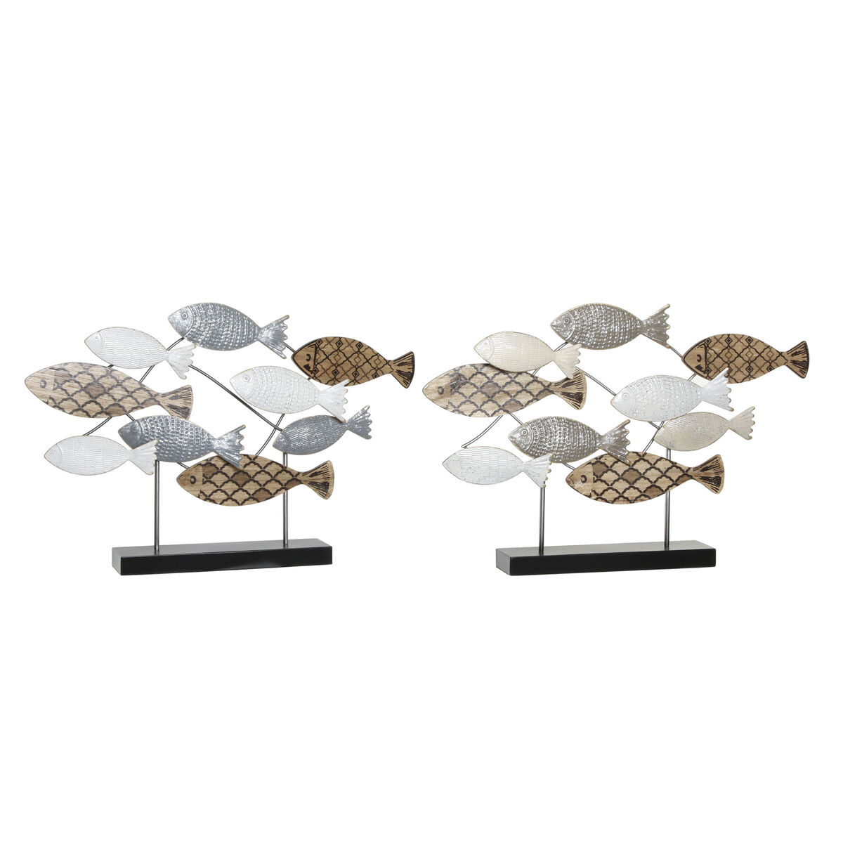 Prydnadsfigur DKD Home Decor 65,4 x 9,5 x 43 cm Svart Blå Brun Spiraler (2 antal) - 4