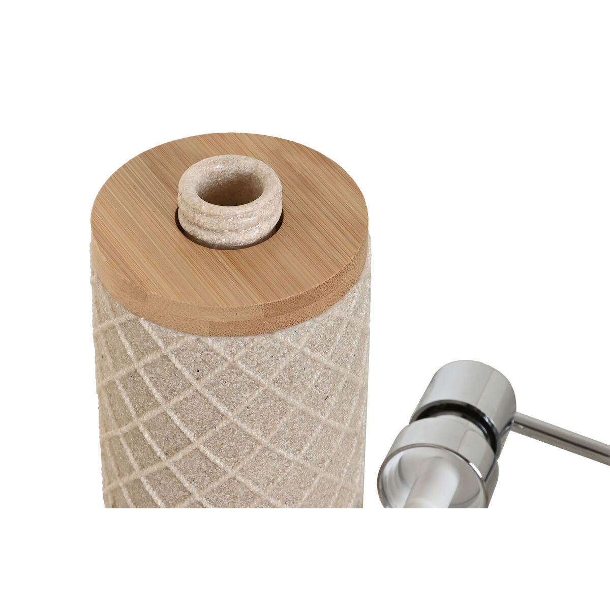 Tvåldispenser Home ESPRIT Beige Harts Bambu 7 x 9 x 18 cm - 3