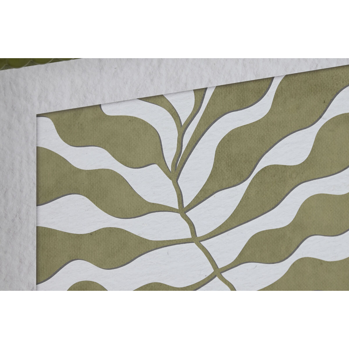 Tavla Home ESPRIT Vit Grön Tropiskt Löv av en växt 40 x 2,5 x 50 cm (4 antal) - 3