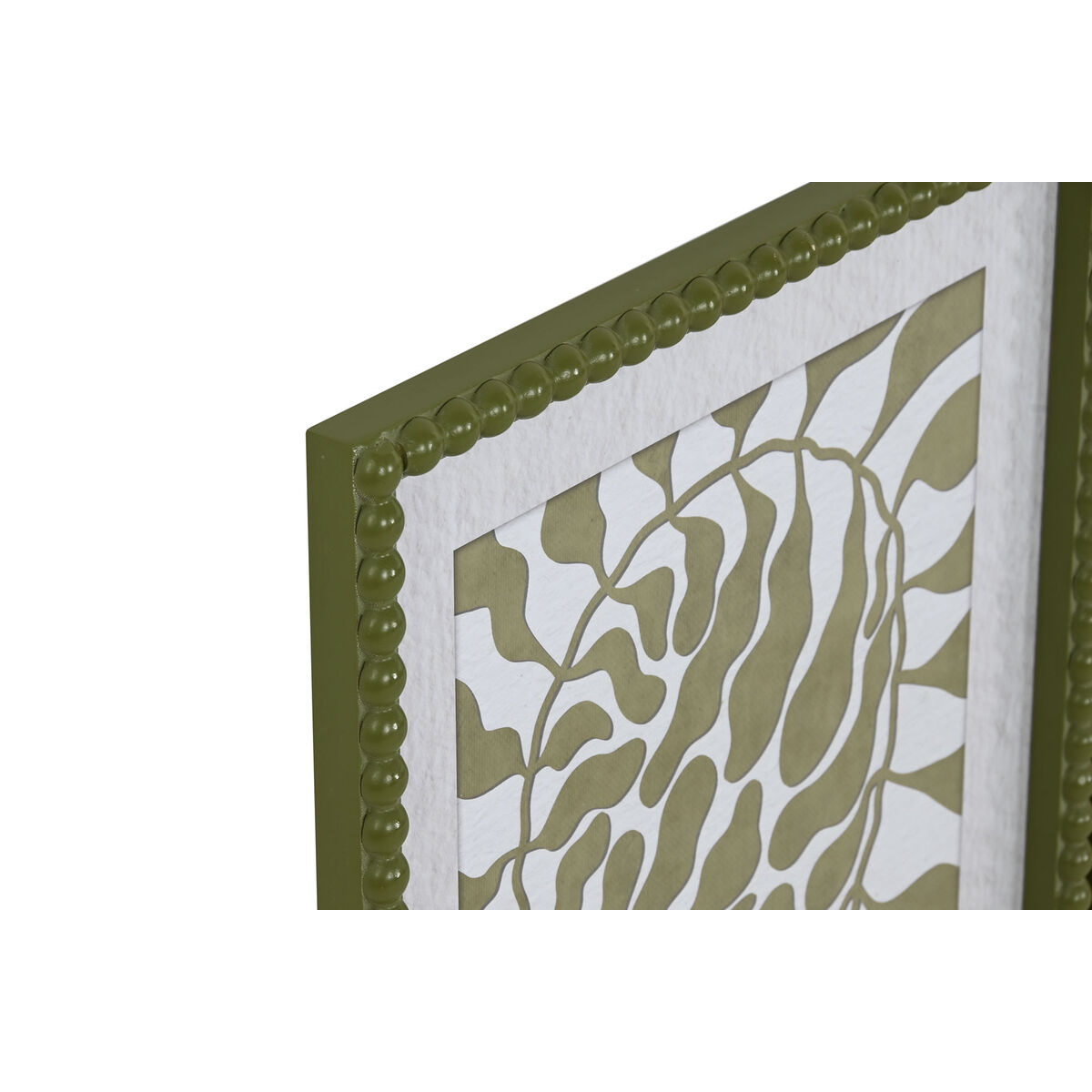 Tavla Home ESPRIT Vit Grön Tropiskt Löv av en växt 40 x 2,5 x 50 cm (4 antal) - 2