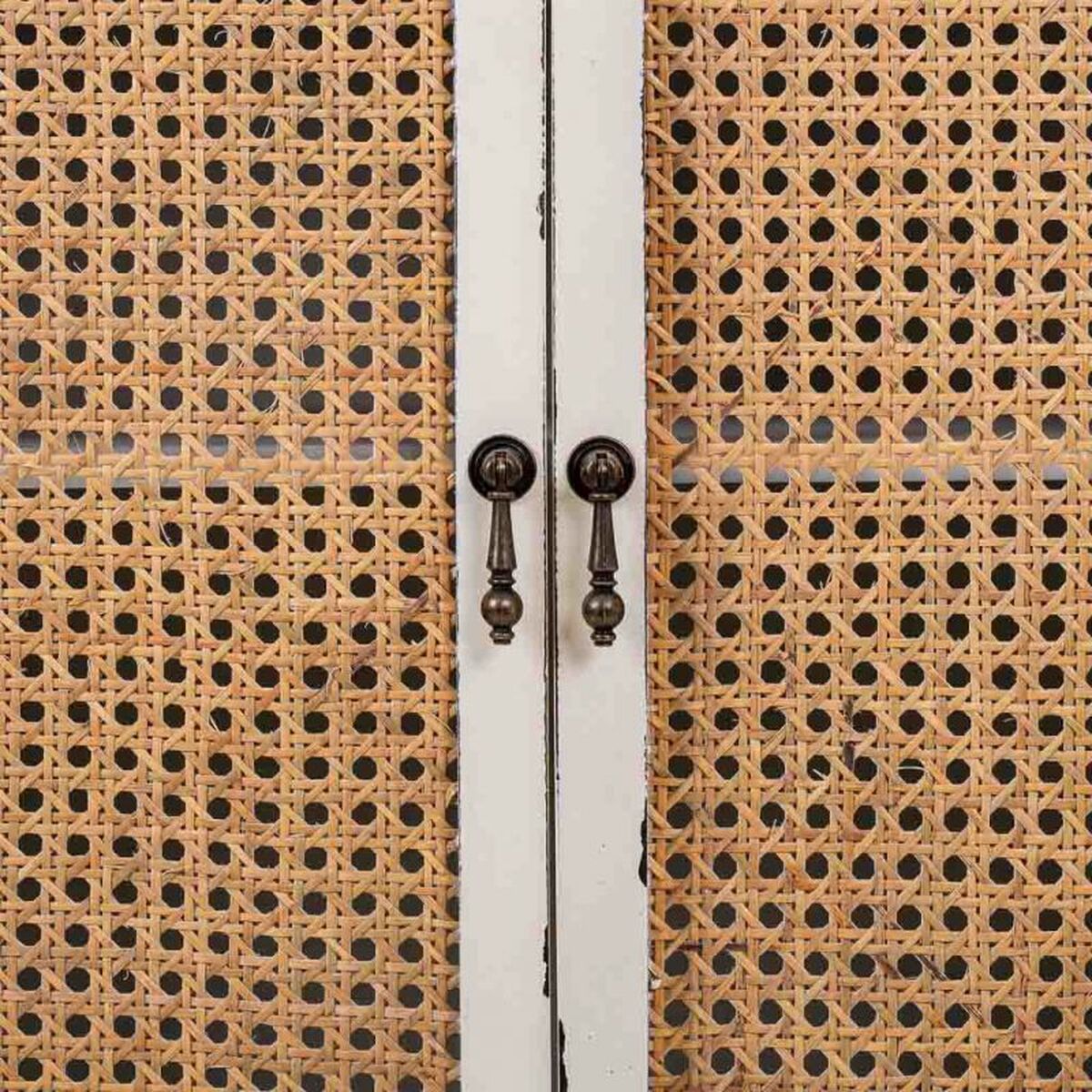 Skåp Alexandra House Living Vit Rattan Granträ Trä MDF 40 x 135 x 70 cm - 8