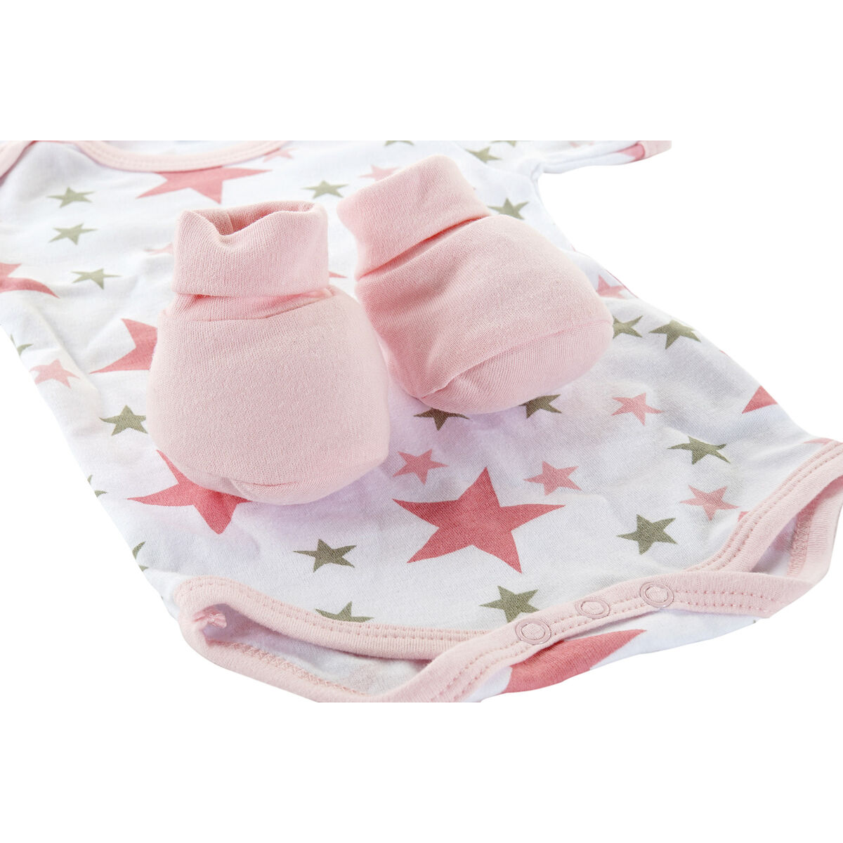 Set av kläder DKD Home Decor Blå Rosa 0-6 månader Bomull Stjärnor (2 antal) - 2