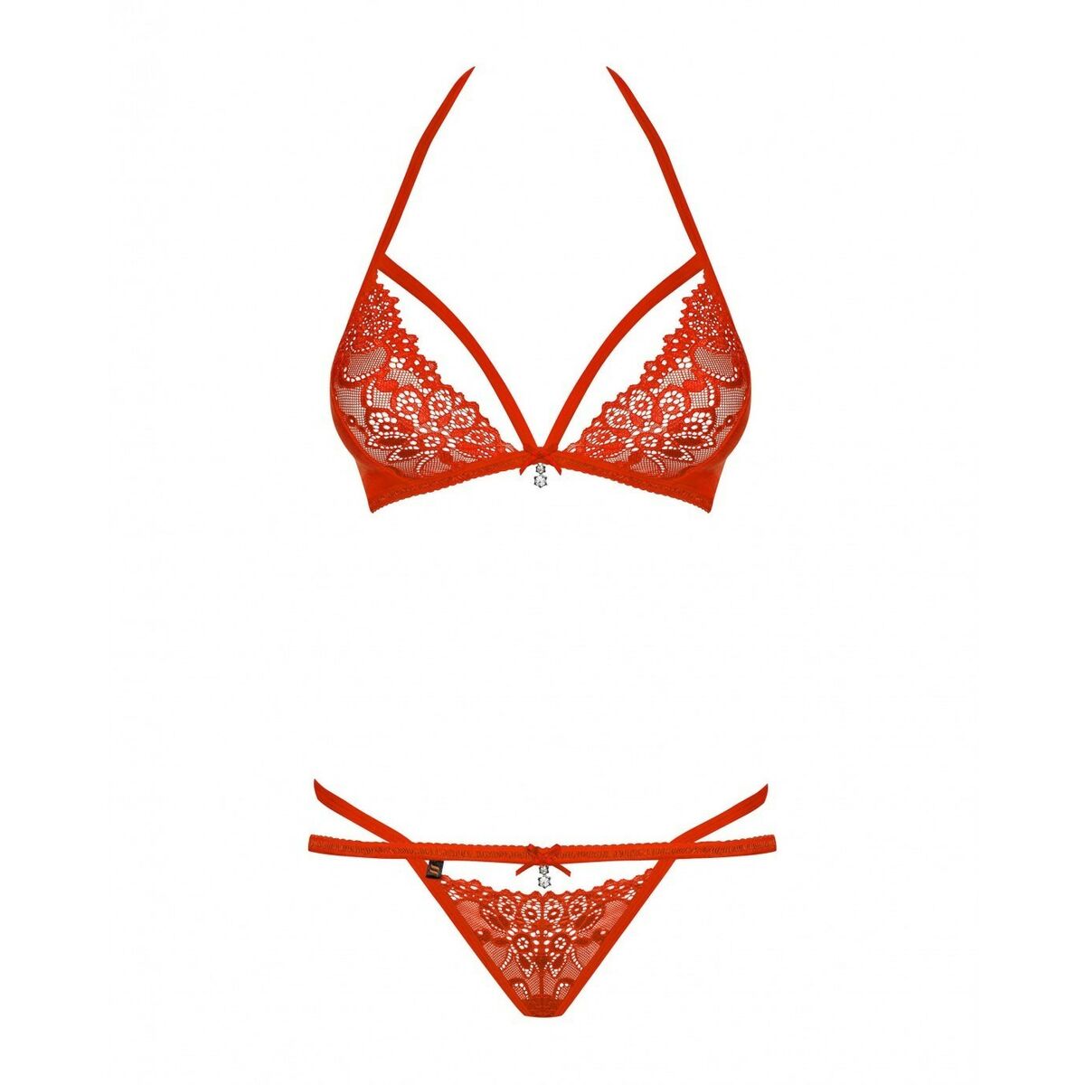 Set med underkläder Obsessive 838-SET-3 Röd S/M - 4