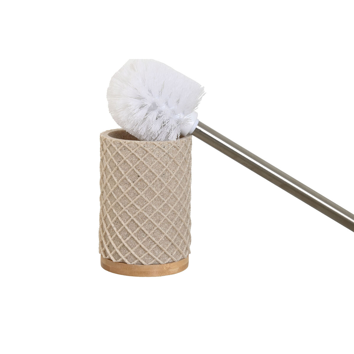 Toalettborste Home ESPRIT Beige Silvrig Harts Bambu 9 x 9 x 37 cm - 2