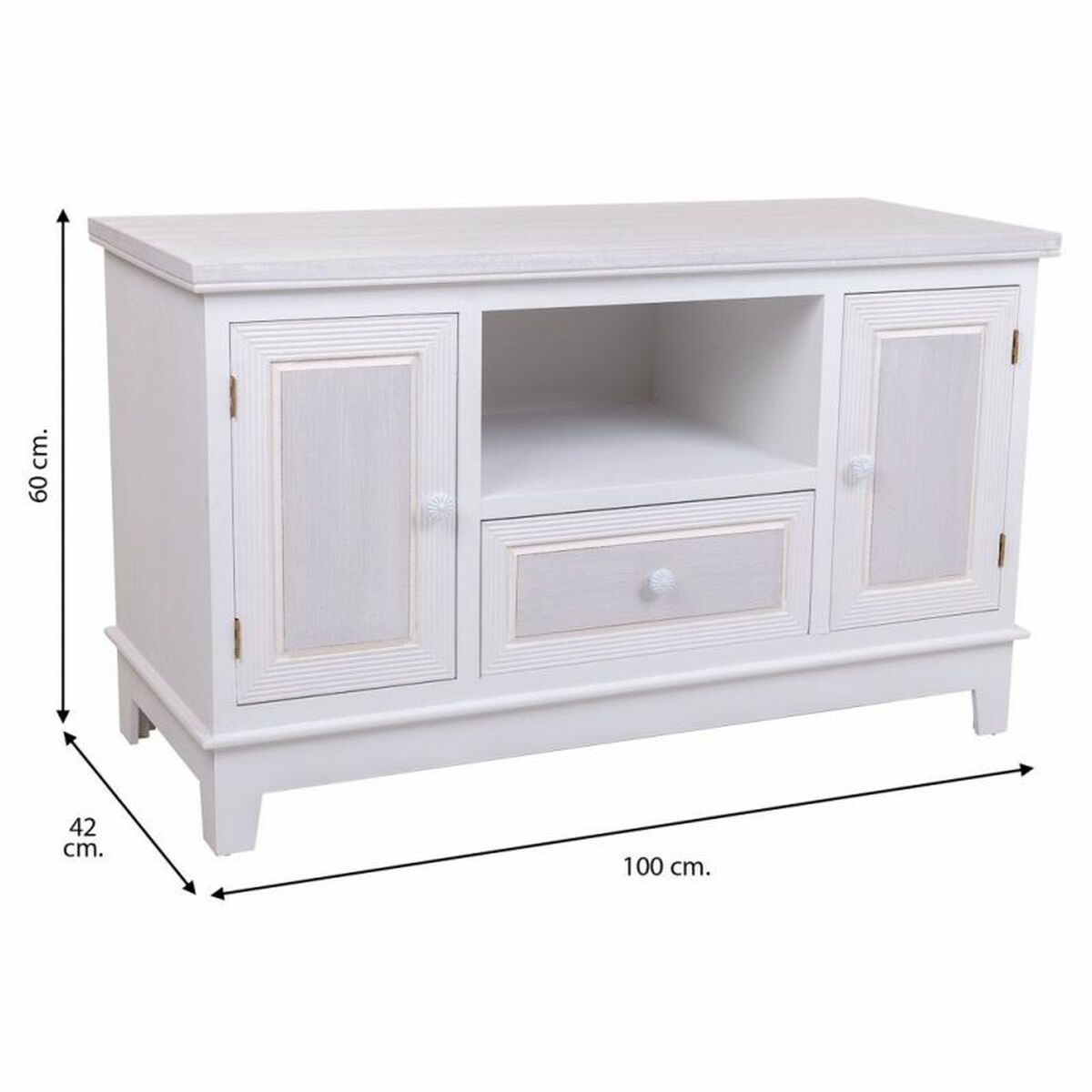 Kommod Alexandra House Living Vit Trä MDF 42 x 60 x 100 cm - 6
