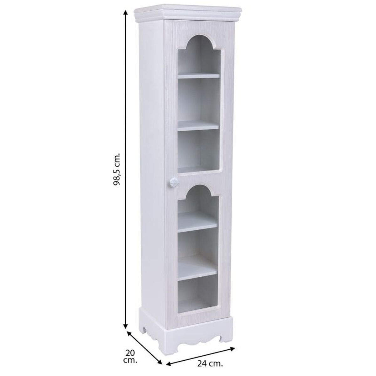 Skåp Alexandra House Living Vit Mirror Trä MDF 20 x 98 x 24 cm - 6