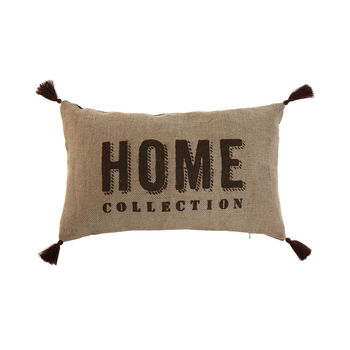 Kudde Home ESPRIT Naturell tofsar Boho 50 x 5 x 30 cm