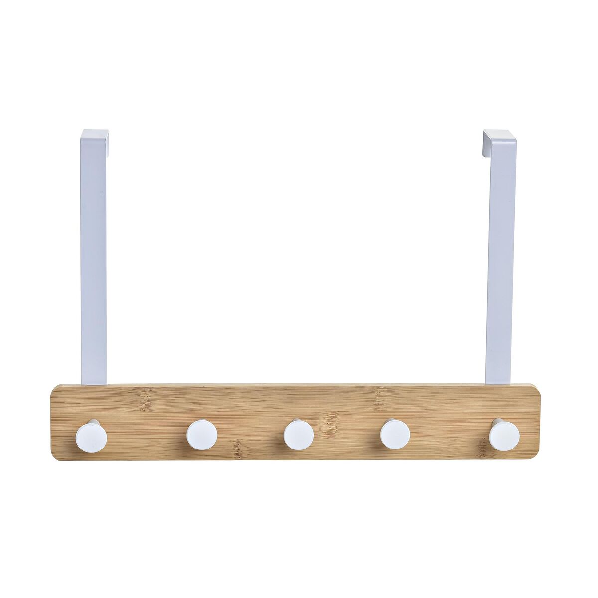 Dörrhängare Home ESPRIT Vit Metall Bambu 38,5 x 4,8 x 25,5 cm - 2