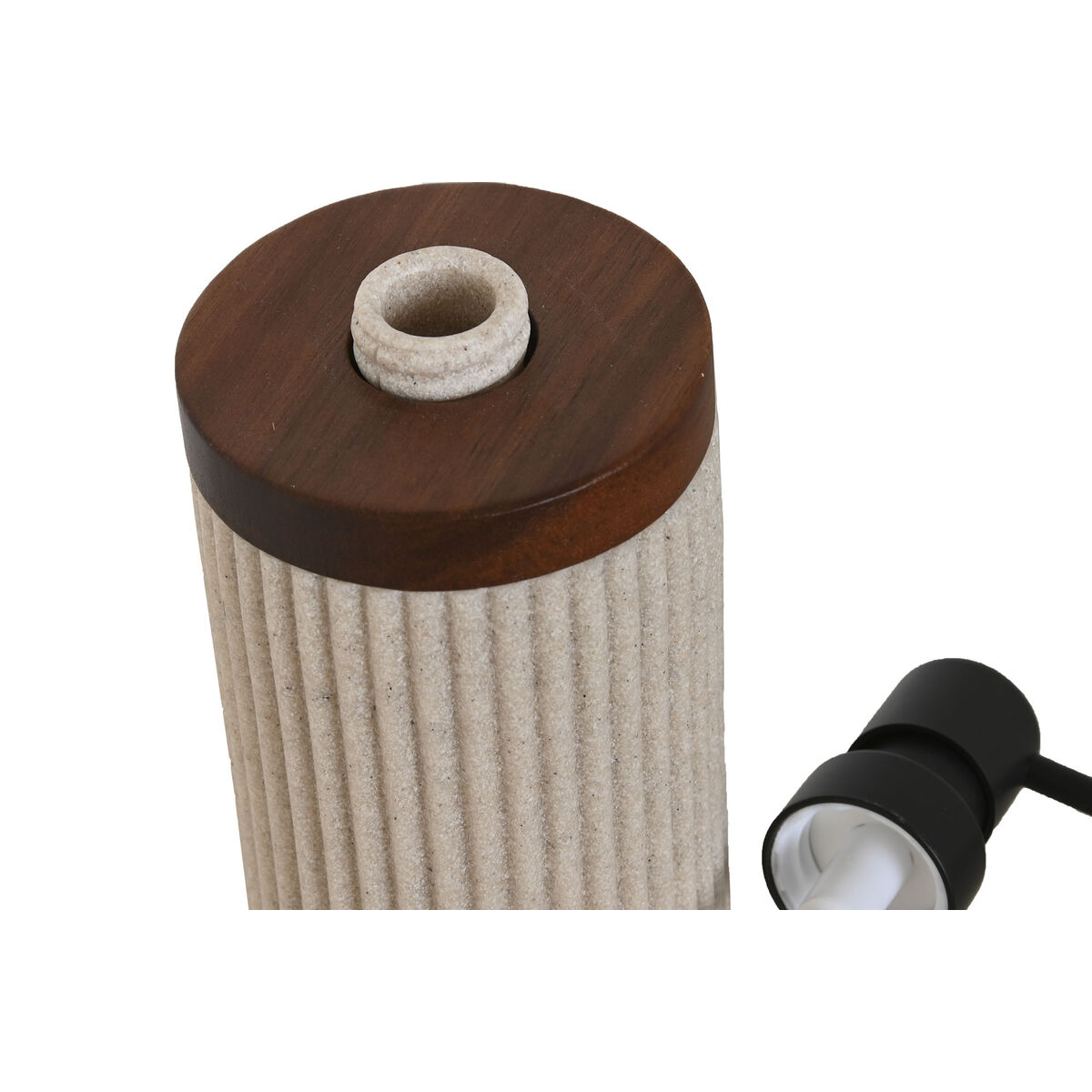 Tvåldispenser Home ESPRIT Brun Svart Beige Harts Akaciaträ 10 x 8 x 17,5 cm - 3