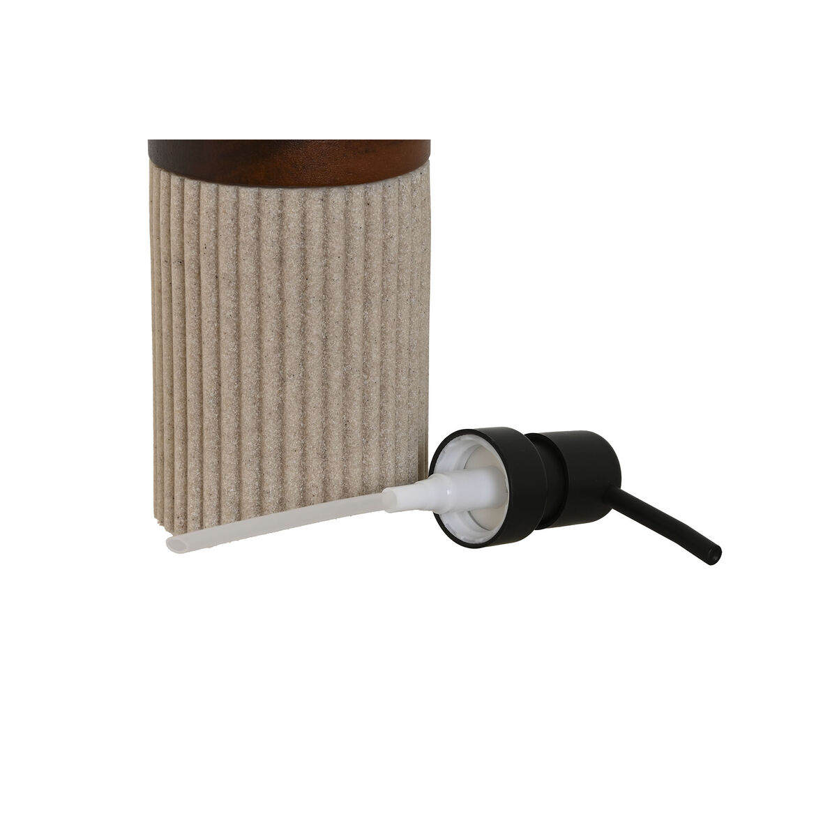 Tvåldispenser Home ESPRIT Brun Svart Beige Harts Akaciaträ 10 x 8 x 17,5 cm - 2