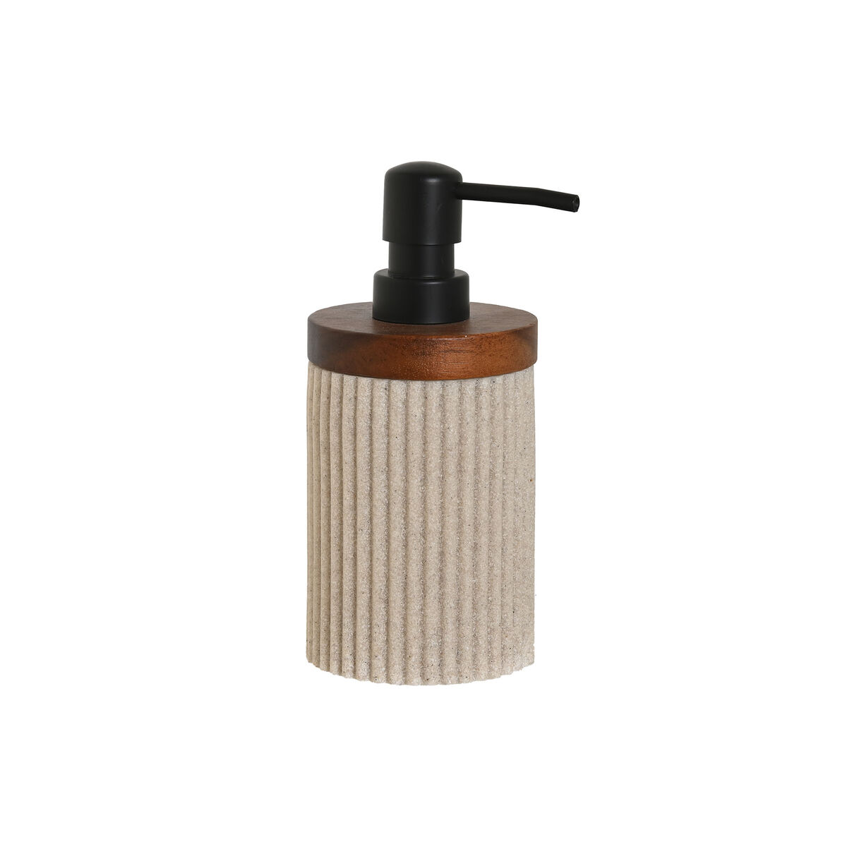 Tvåldispenser Home ESPRIT Brun Svart Beige Harts Akaciaträ 10 x 8 x 17,5 cm