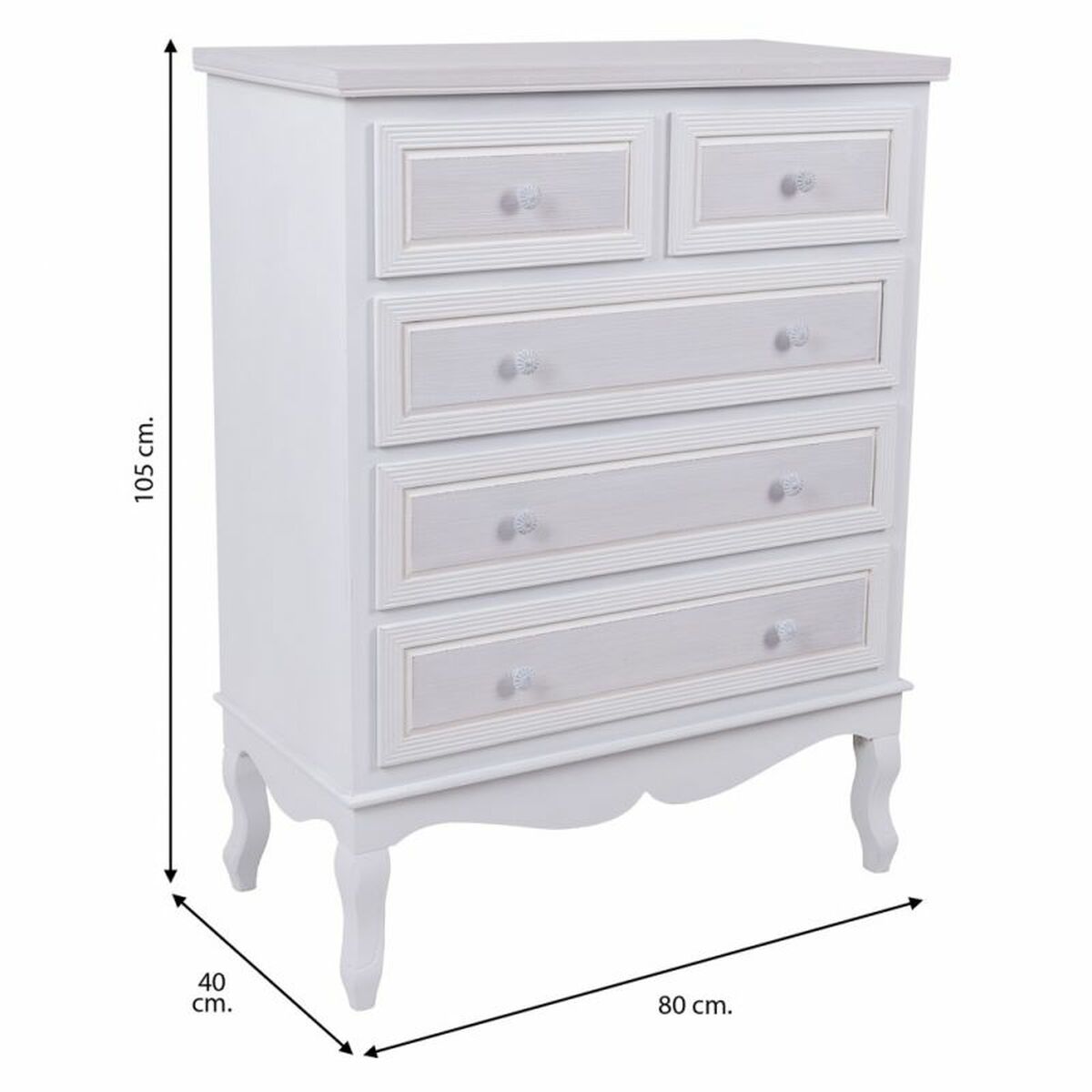 Kommod Alexandra House Living Vit Trä MDF 40 x 105 x 80 cm - 5