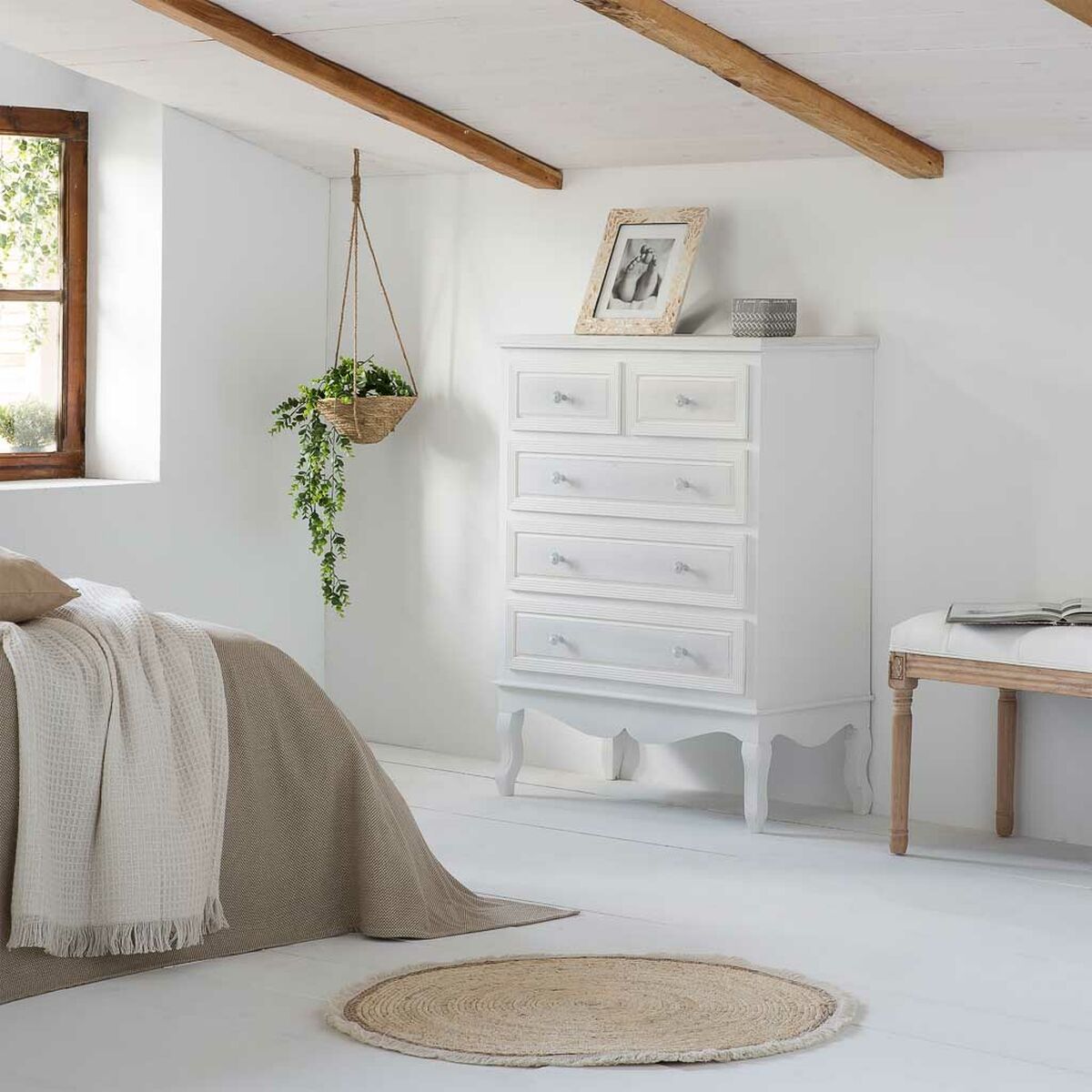 Kommod Alexandra House Living Vit Trä MDF 40 x 105 x 80 cm - 2