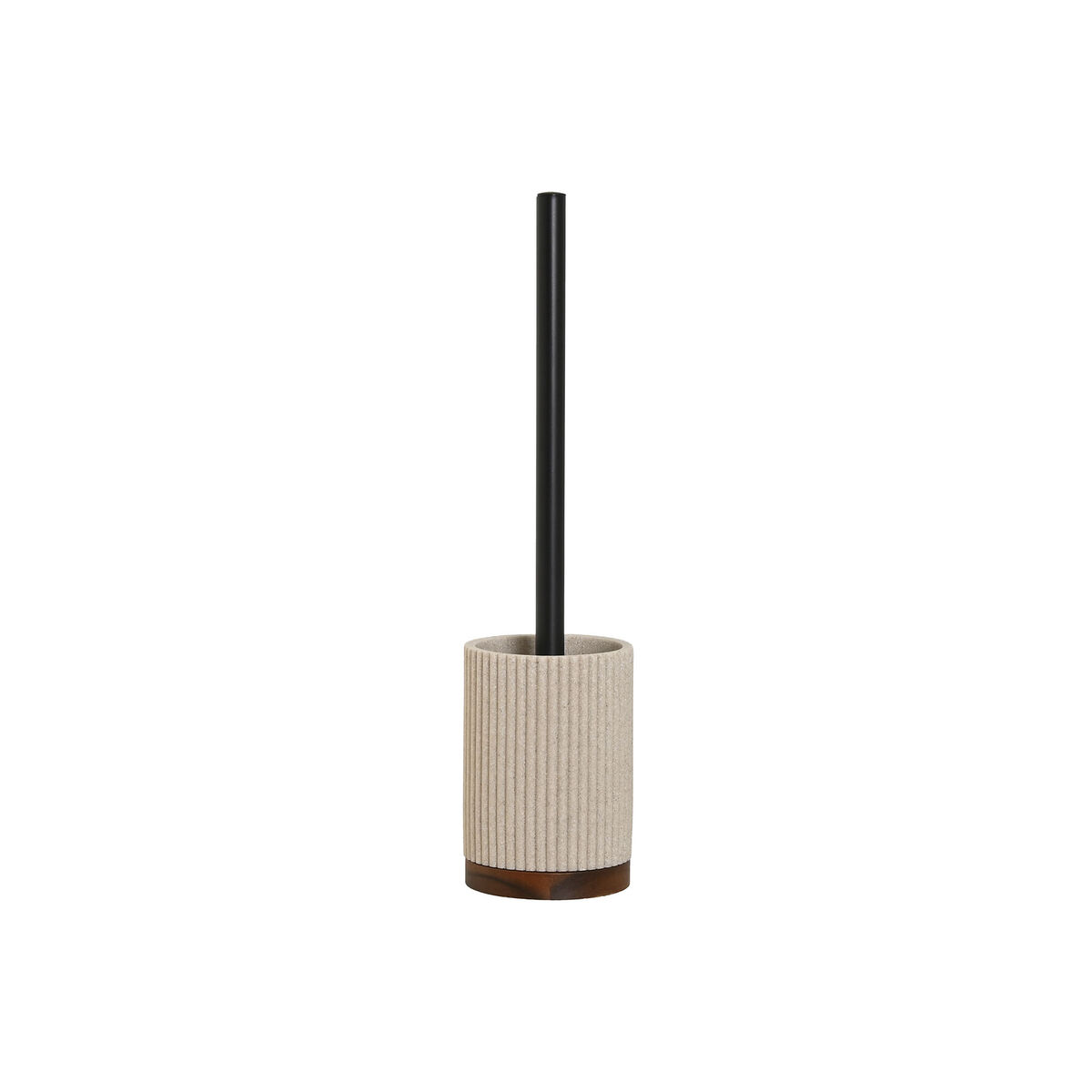 Toalettborste Home ESPRIT Brun Svart Beige Harts Akaciaträ 9,5 x 9,5 x 38 cm
