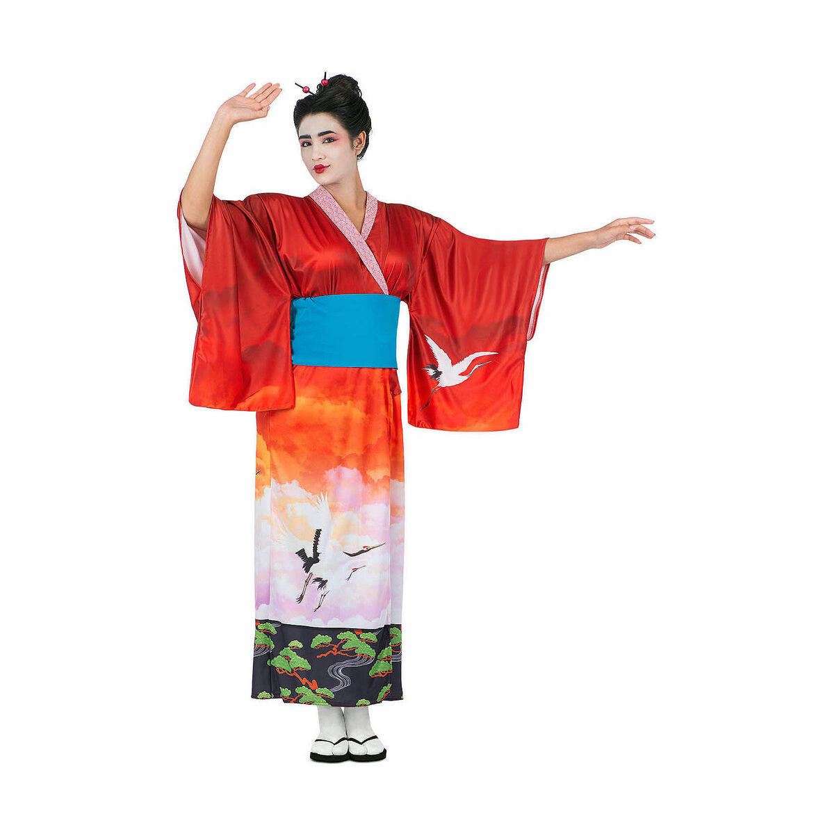 Maskeraddräkt vuxna My Other Me Röd Vit Geisha (2 Delar)