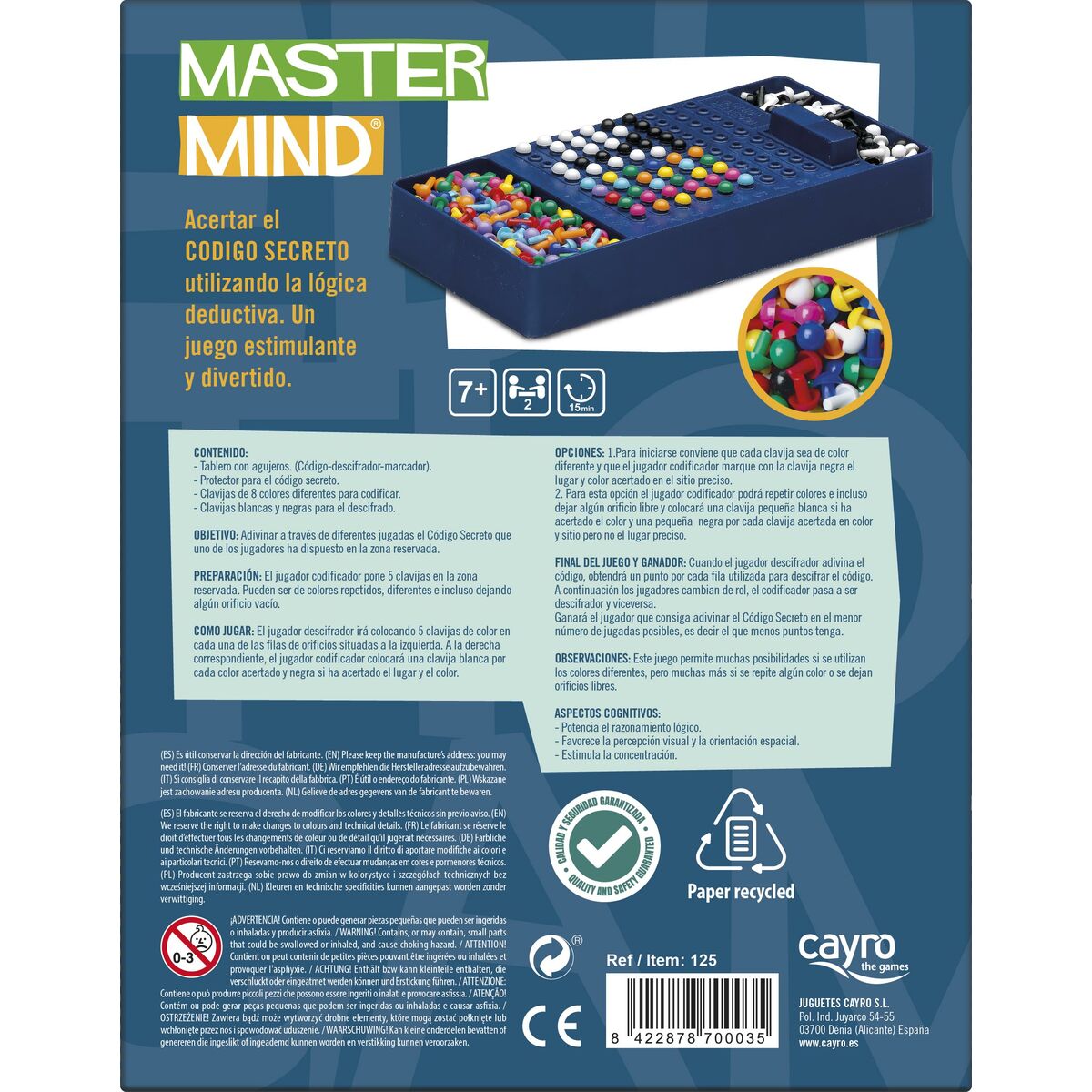 Sällskapsspel Master Mind Travel BG Games (ES-PT-EN-FR-IT-DE) - 3