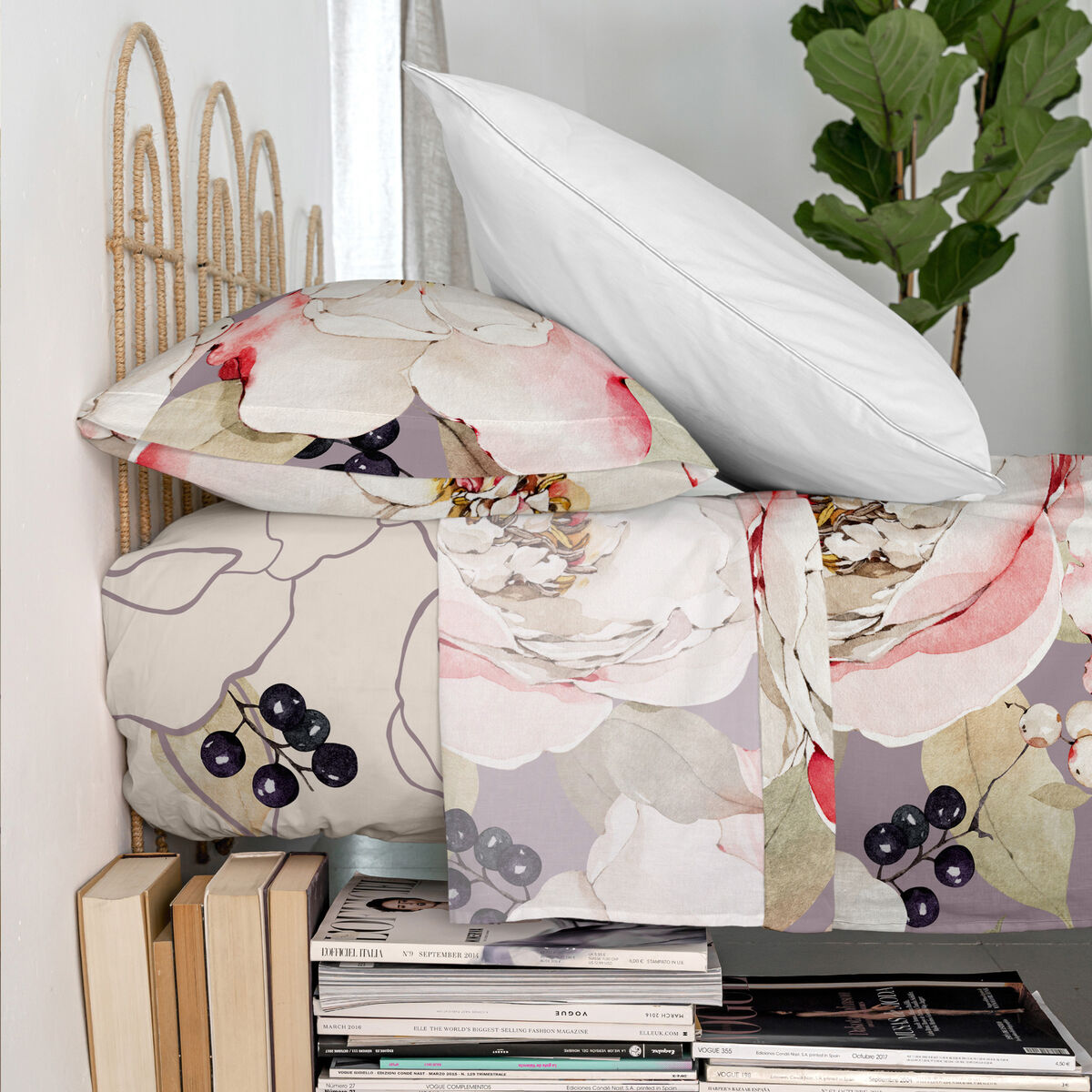 Överlakan HappyFriday White peonies Multicolour 180 x 270 cm - 4