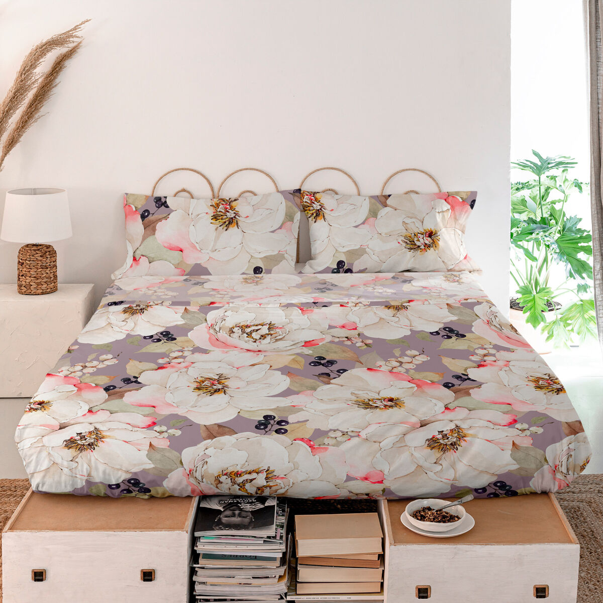Överlakan HappyFriday White peonies Multicolour 180 x 270 cm - 5
