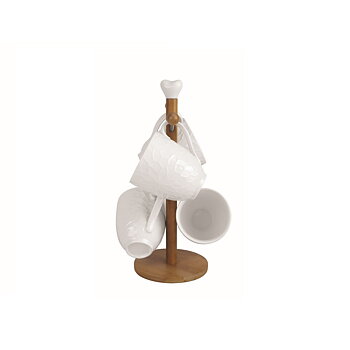 Mugg Home ESPRIT Vit Naturell Med relief 350 ml