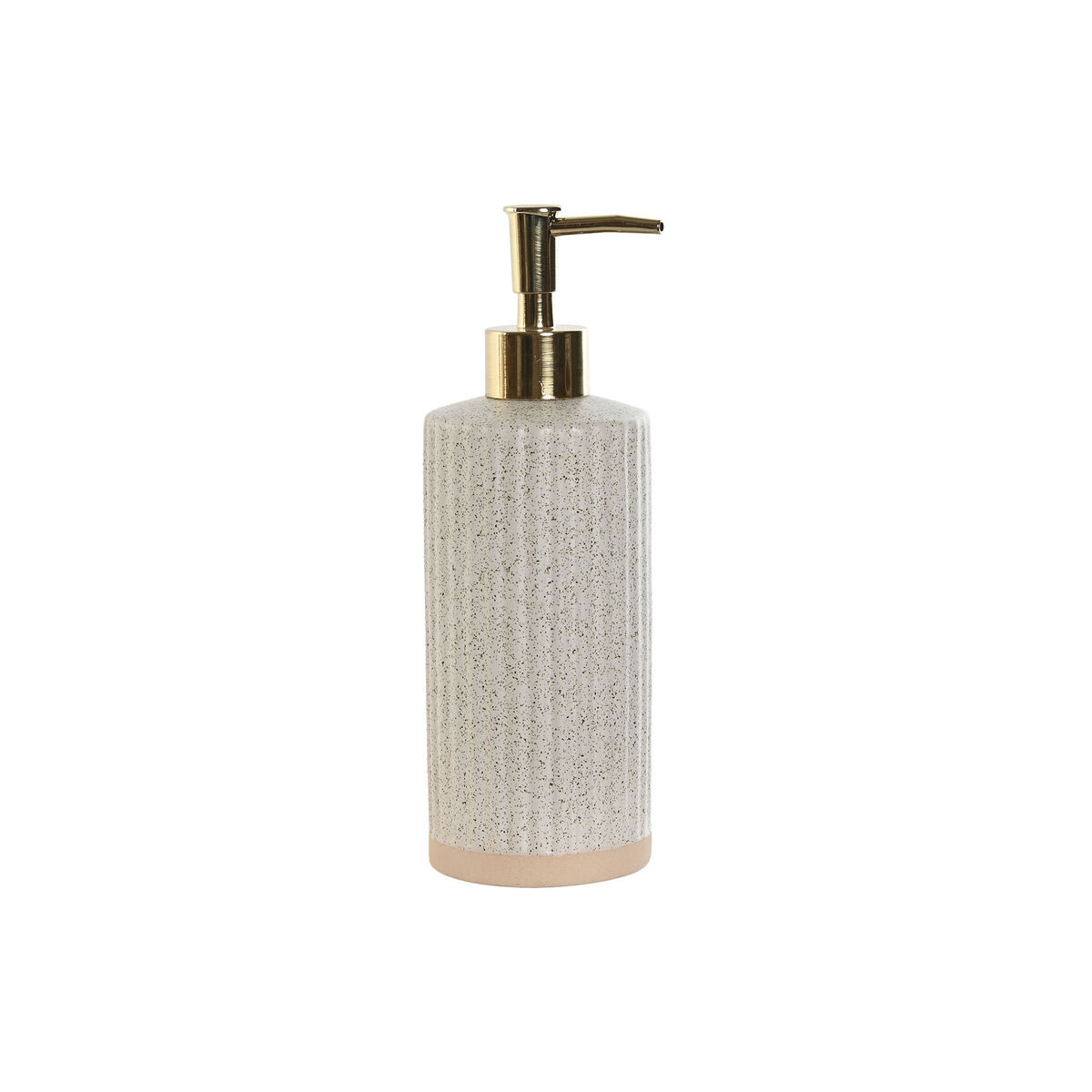 Tvåldispenser Home ESPRIT Beige Gyllene Stengods Matt 8 x 7 x 21 cm
