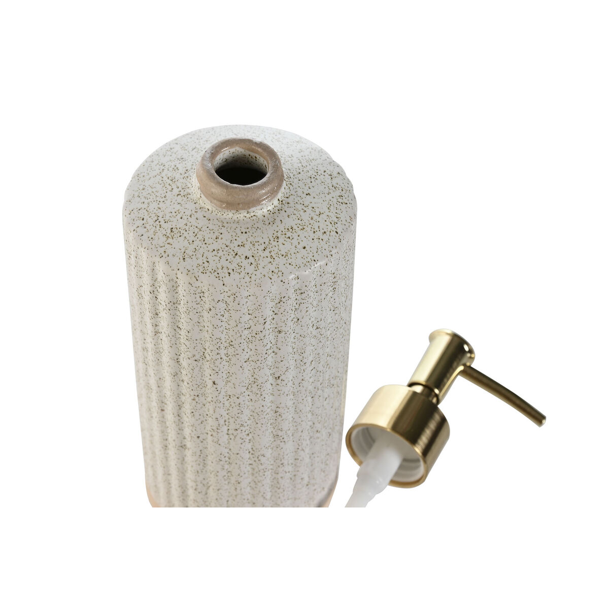 Tvåldispenser Home ESPRIT Beige Gyllene Stengods Matt 8 x 7 x 21 cm - 3