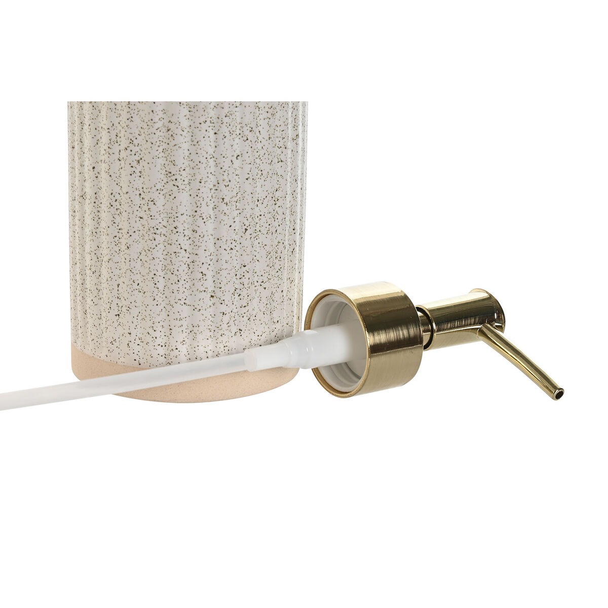 Tvåldispenser Home ESPRIT Beige Gyllene Stengods Matt 8 x 7 x 21 cm - 2