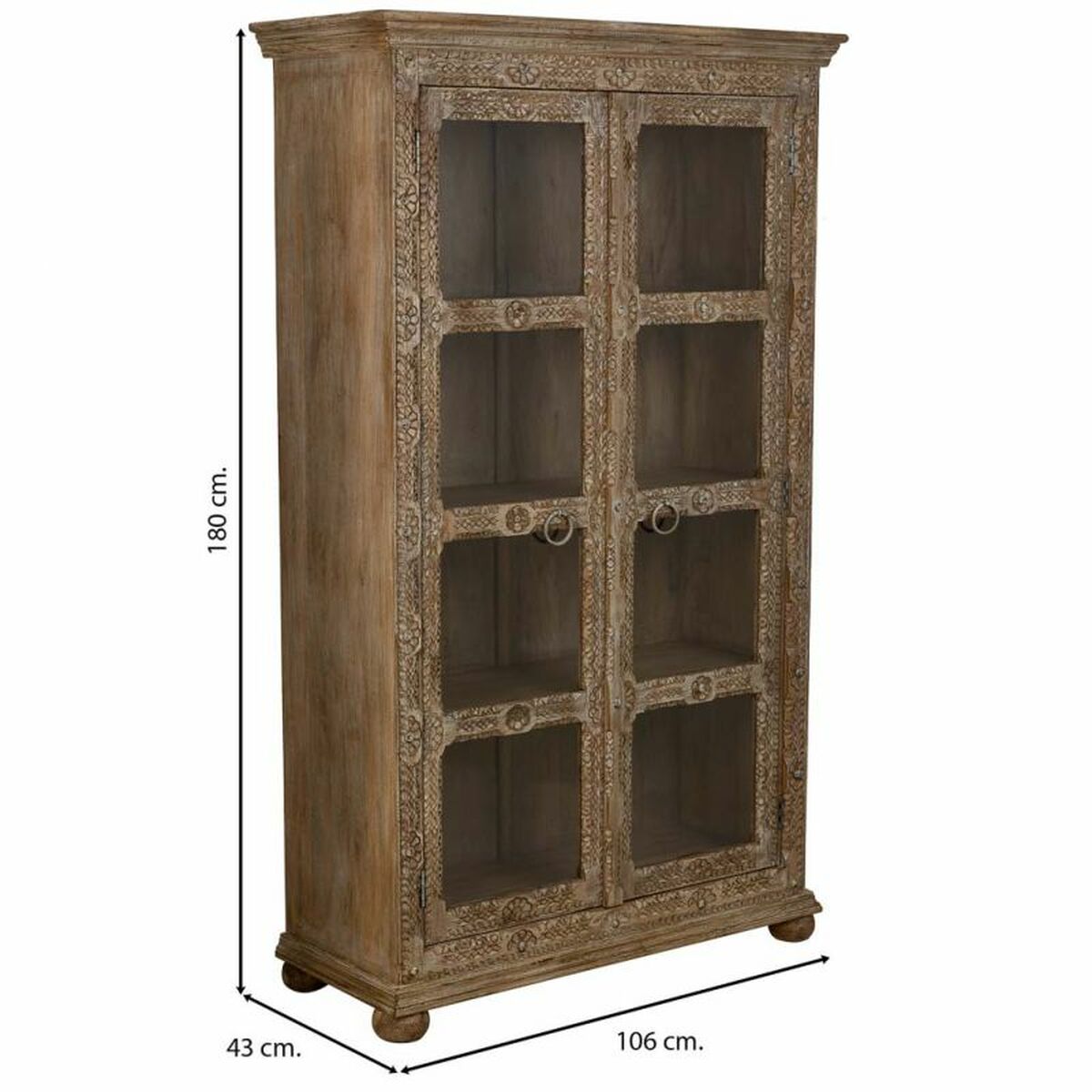 Visningsställ Alexandra House Living Glas Järn Mangoträ 43 x 180 x 106 cm - 4