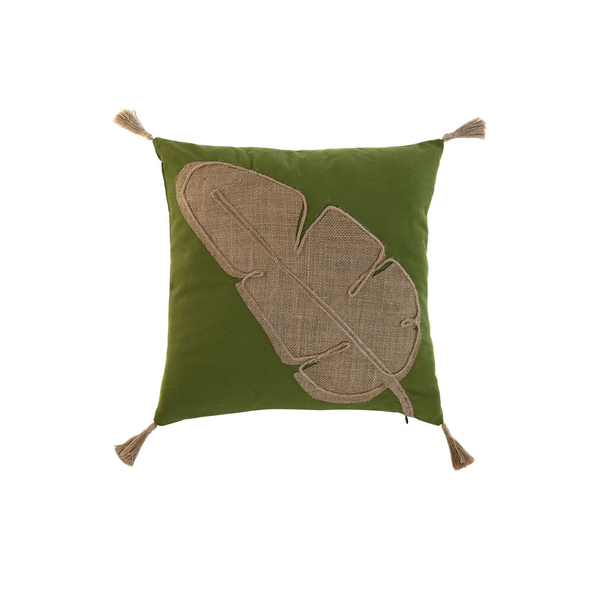 Kudde Home ESPRIT Grön Naturell Boho 45 x 5 x 45 cm