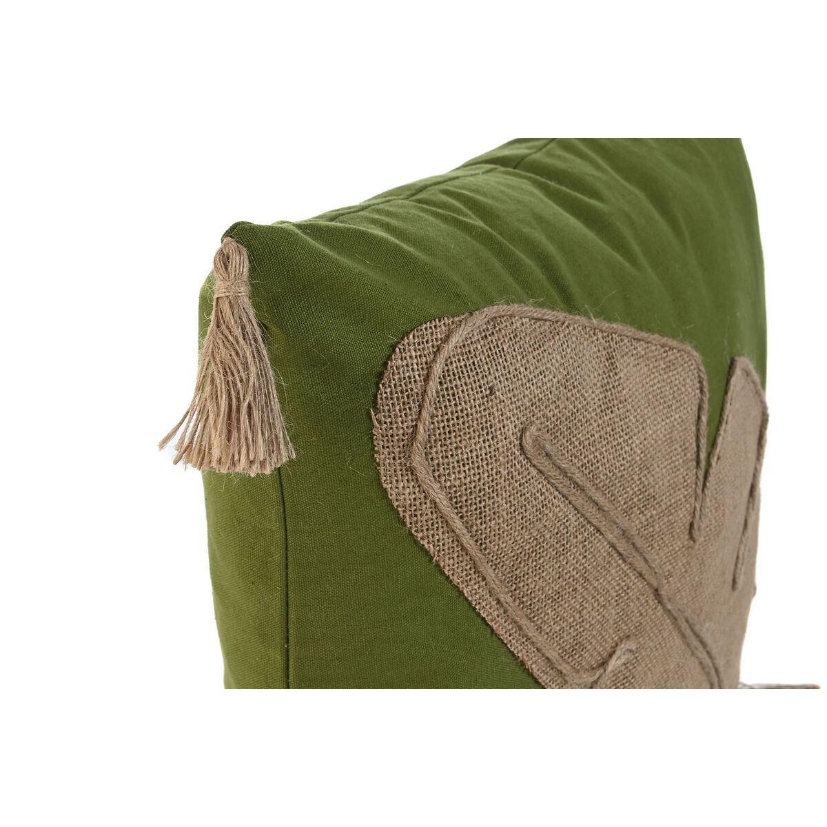 Kudde Home ESPRIT Grön Naturell Boho 45 x 5 x 45 cm - 5