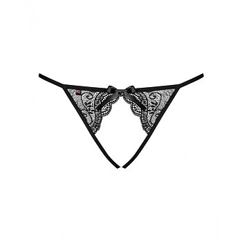 Trosor Obsessive Miamor crotchless panties L/XL Svart Spets