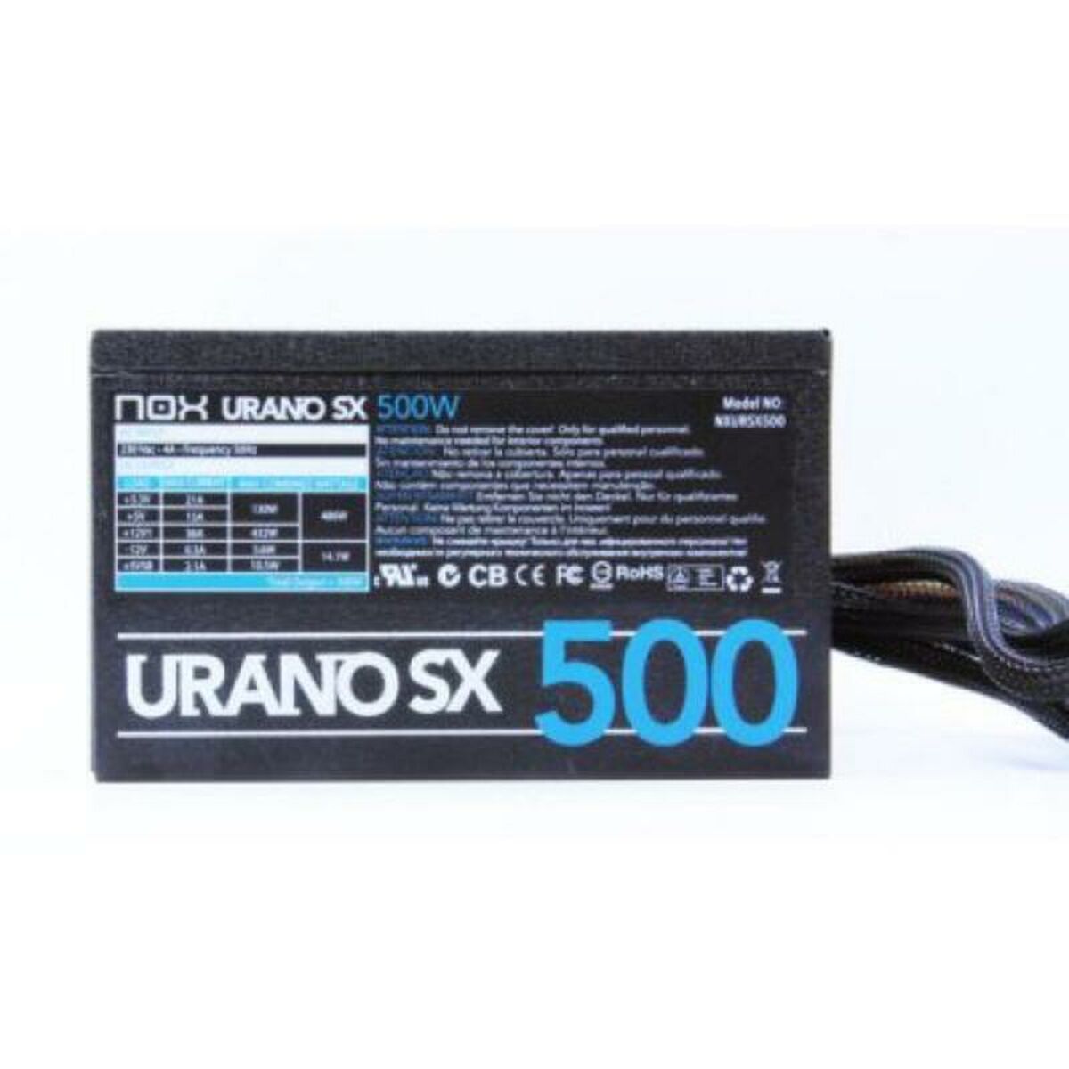 Strömtillförsel Nox-Xtreme Urano SX 500 500 W ATX CE & RoHS, FCC
