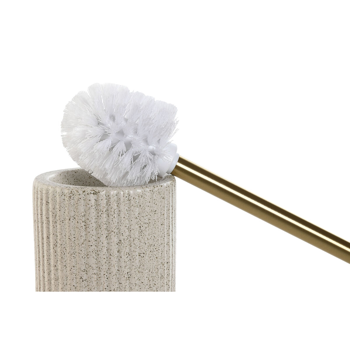 Toalettborste Home ESPRIT Beige Gyllene Stengods 10,5 x 10,5 x 37,5 cm - 2