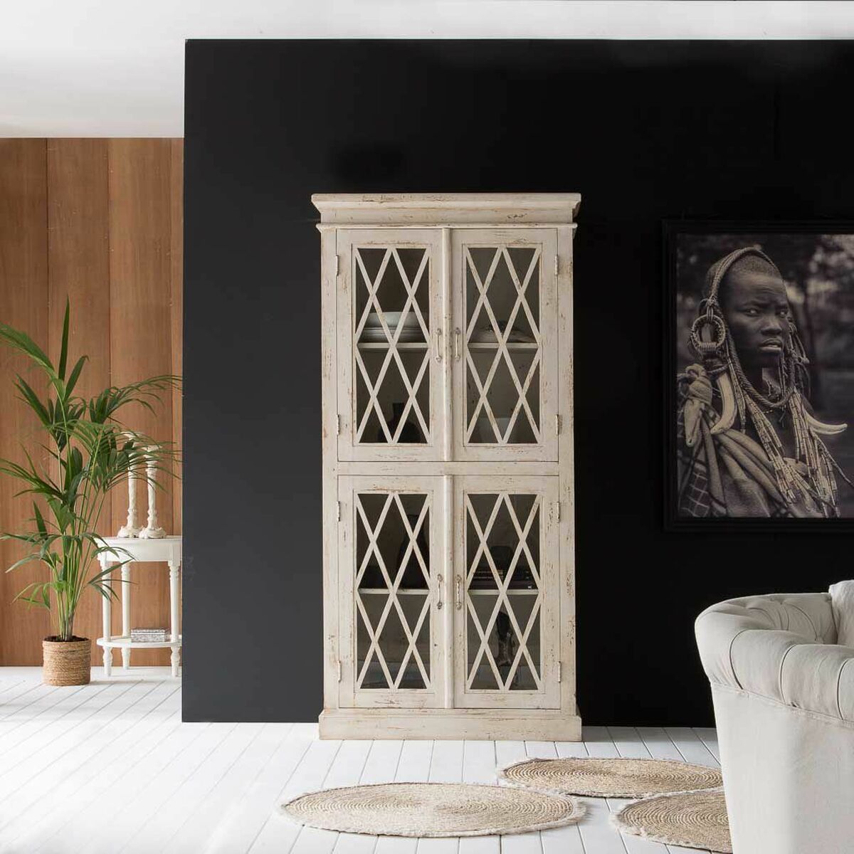 Visningsställ Alexandra House Living Glas Järn Mangoträ 40 x 183 x 90 cm