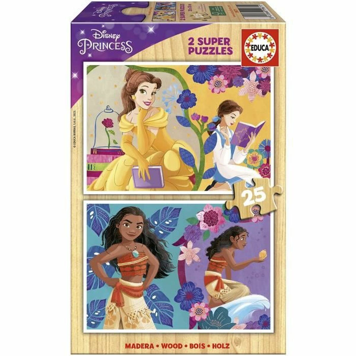 Set 2 pussel Disney Princess Bella + Vaiana 25 Delar - 3