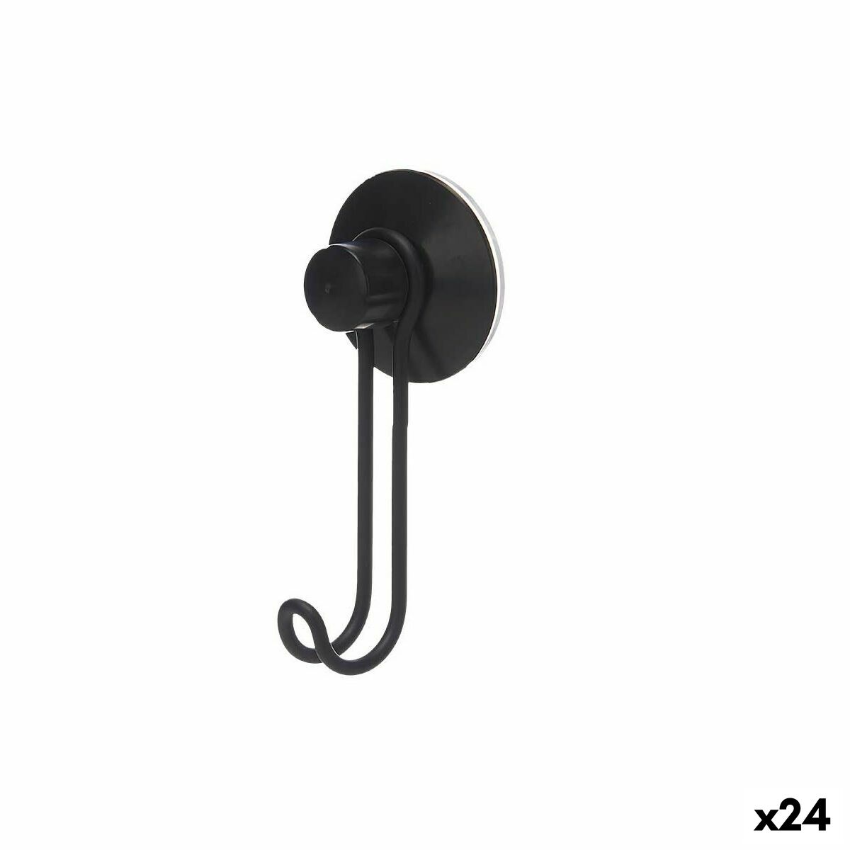 Upphängningskrok Berilo Svart Stål ABS 6 x 13 x 4 cm (24 antal)