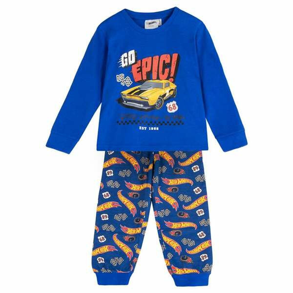Pyjamas Barn Hot Wheels Blå 8 år