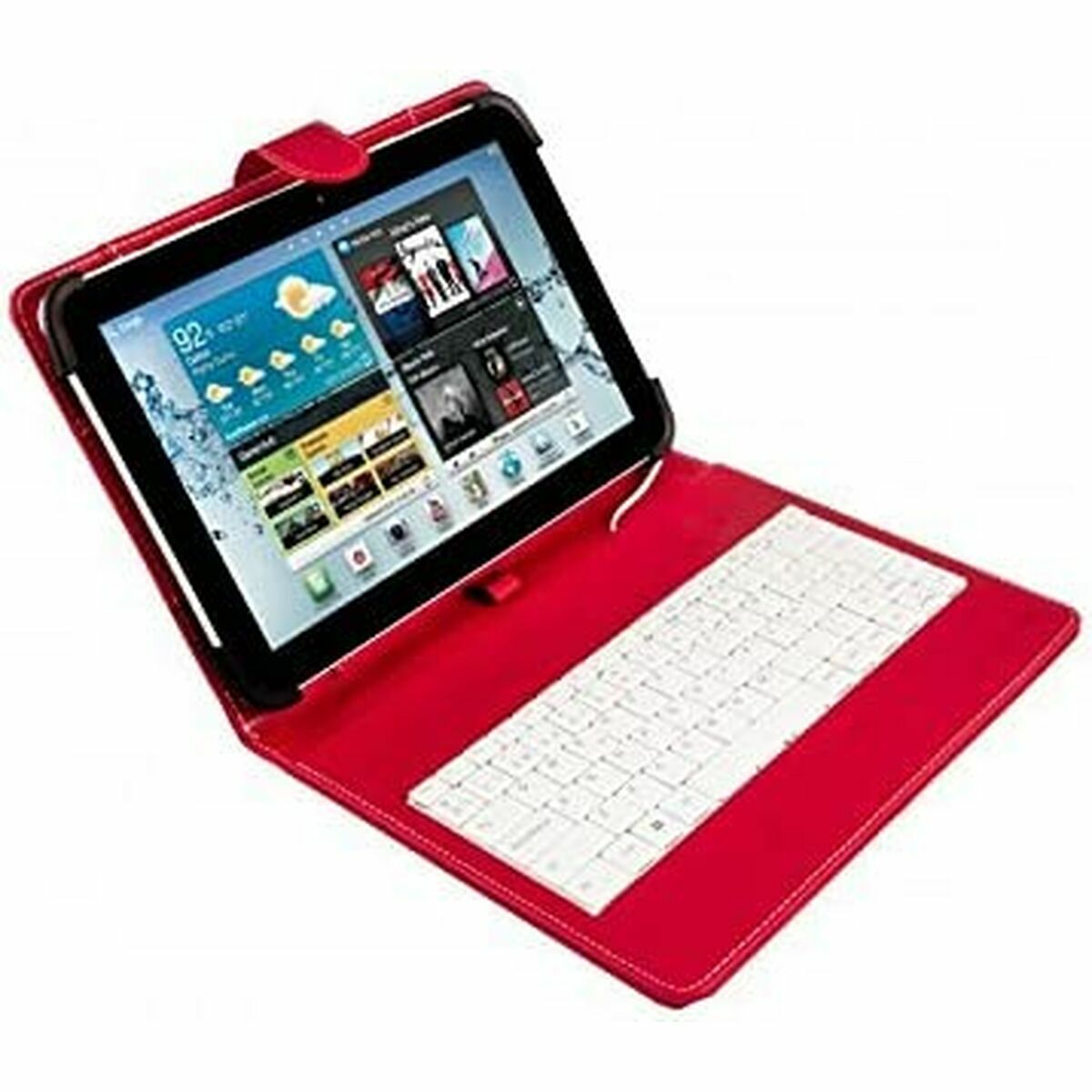 Väska till Läsplatta och Tangentbord Silver Electronics 111916140199 Röd Qwerty Spanska 9"-10.1" - 3