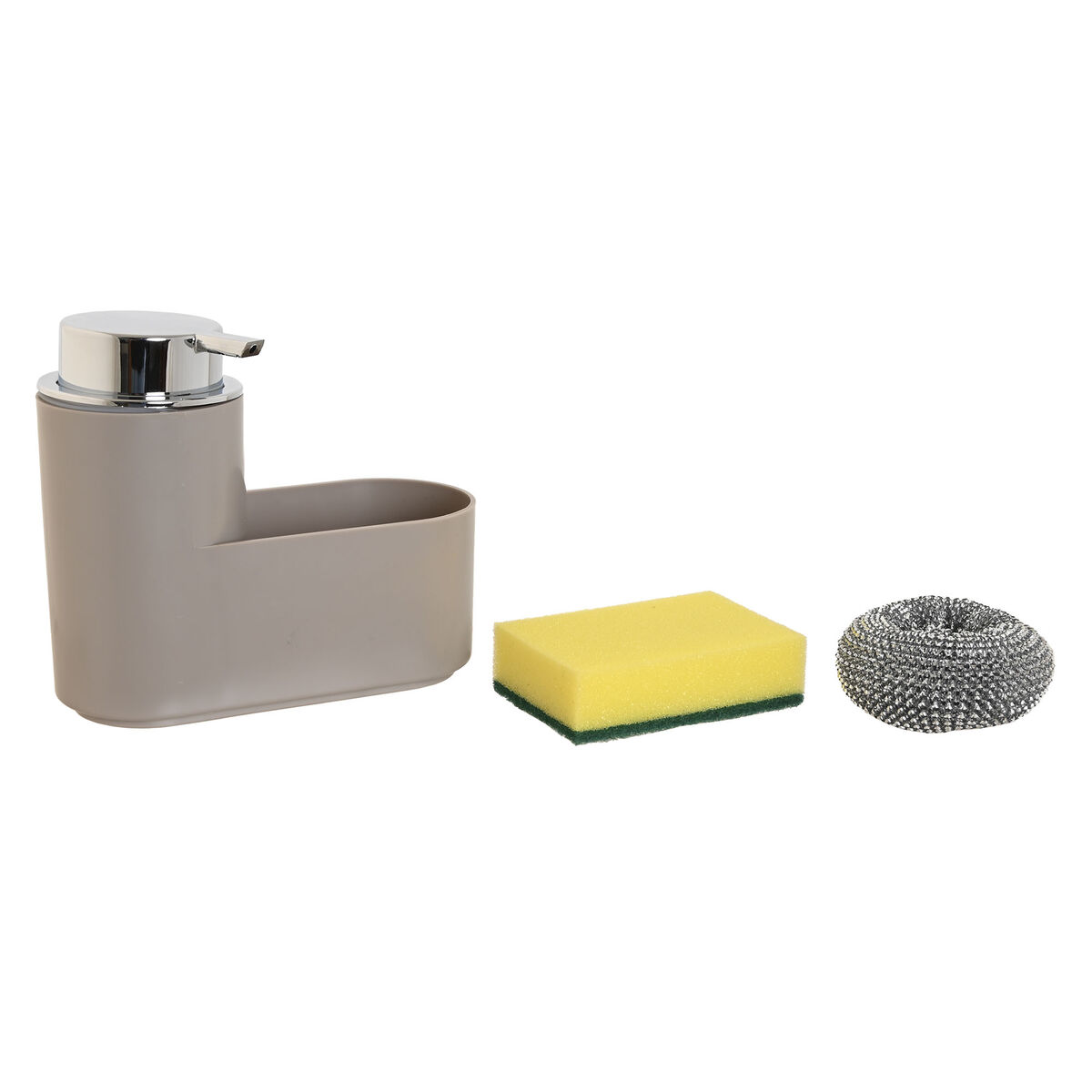 Tvåldispenser Home ESPRIT Beige Grå polystyren ABS 17 x 7,5 x 15 cm (2 antal) - 4