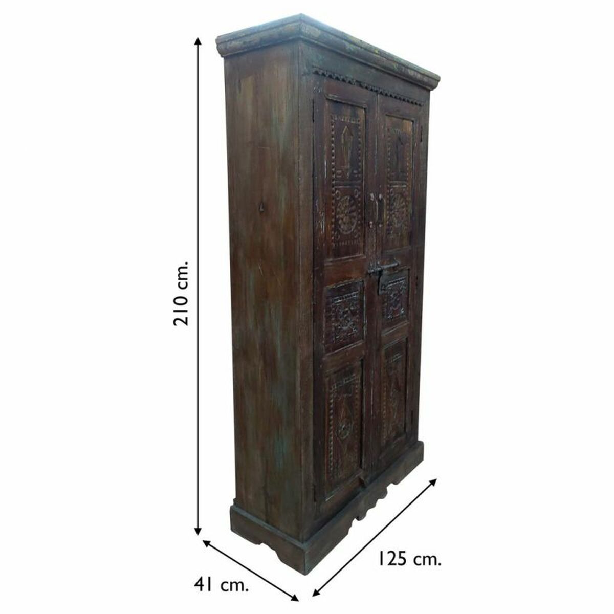 Skåp Alexandra House Living Brun Återvunnet Trä 41 x 210 x 125 cm - 6