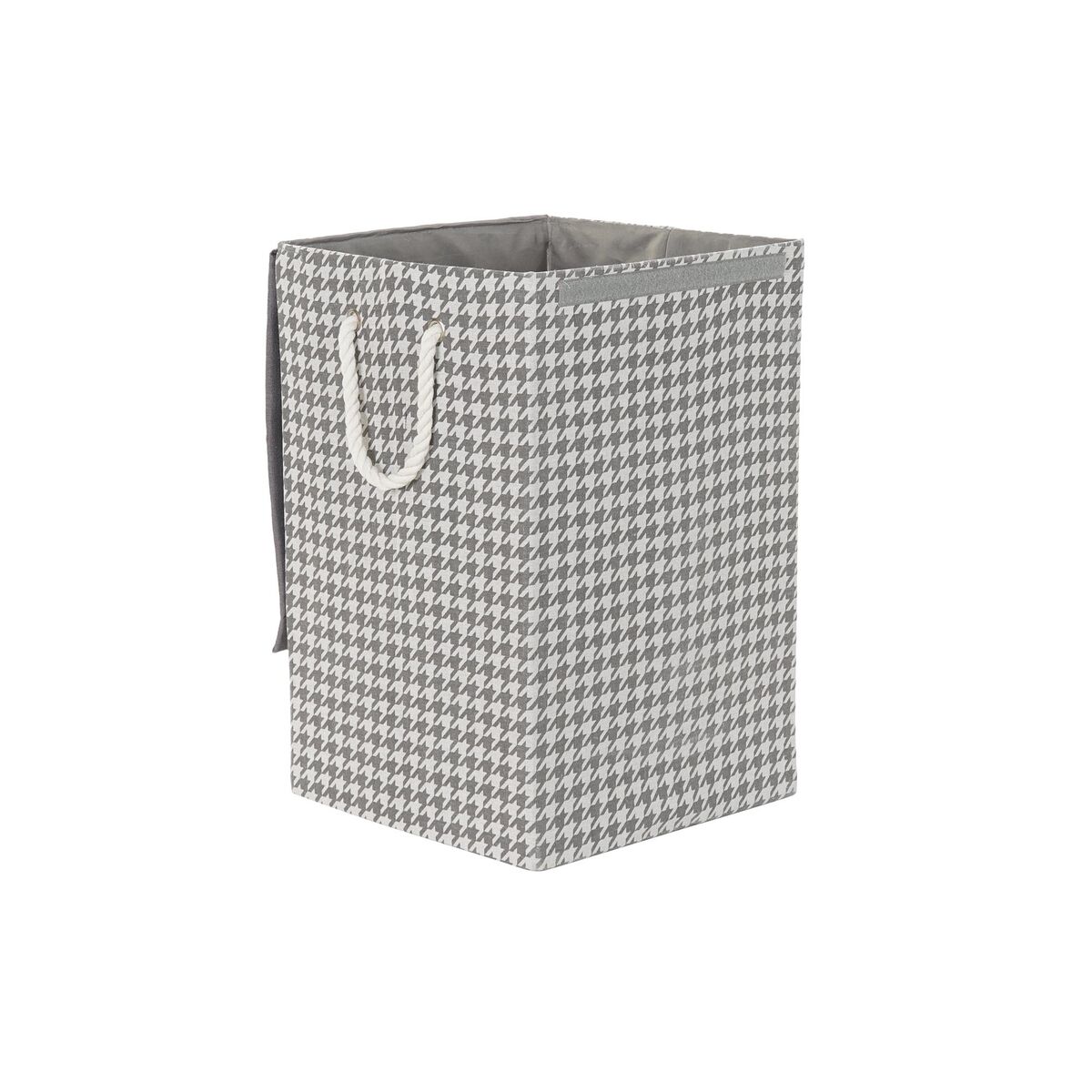 Tvättkorg DKD Home Decor Hundtandsmönster 36 x 36 x 55 cm Grå Blå Gul (3 antal) - 12