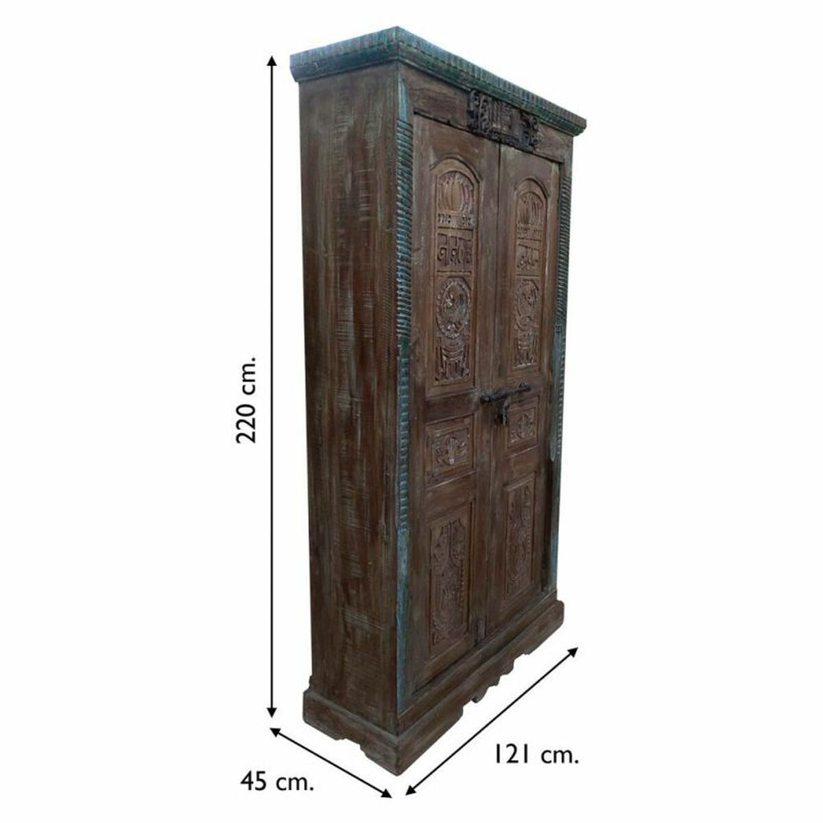 Skåp Alexandra House Living Brun Återvunnet Trä 45 x 220 x 121 cm - 6
