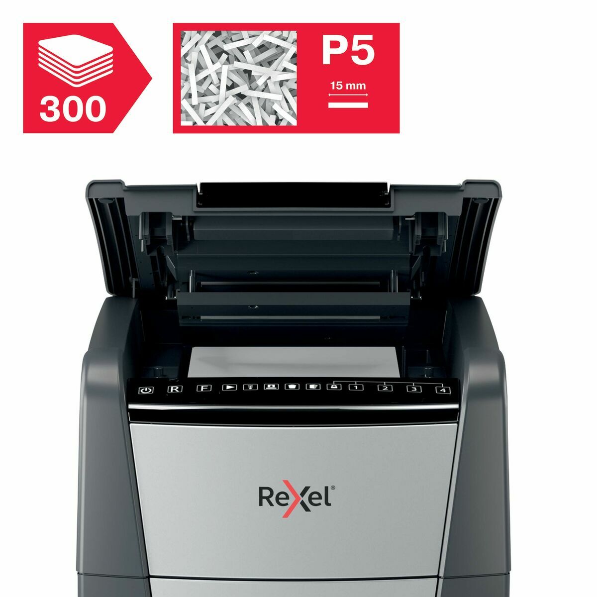 Dokumentförstörare Mikroskärande Rexel Optimum Auto+ 300M 60 L - 5